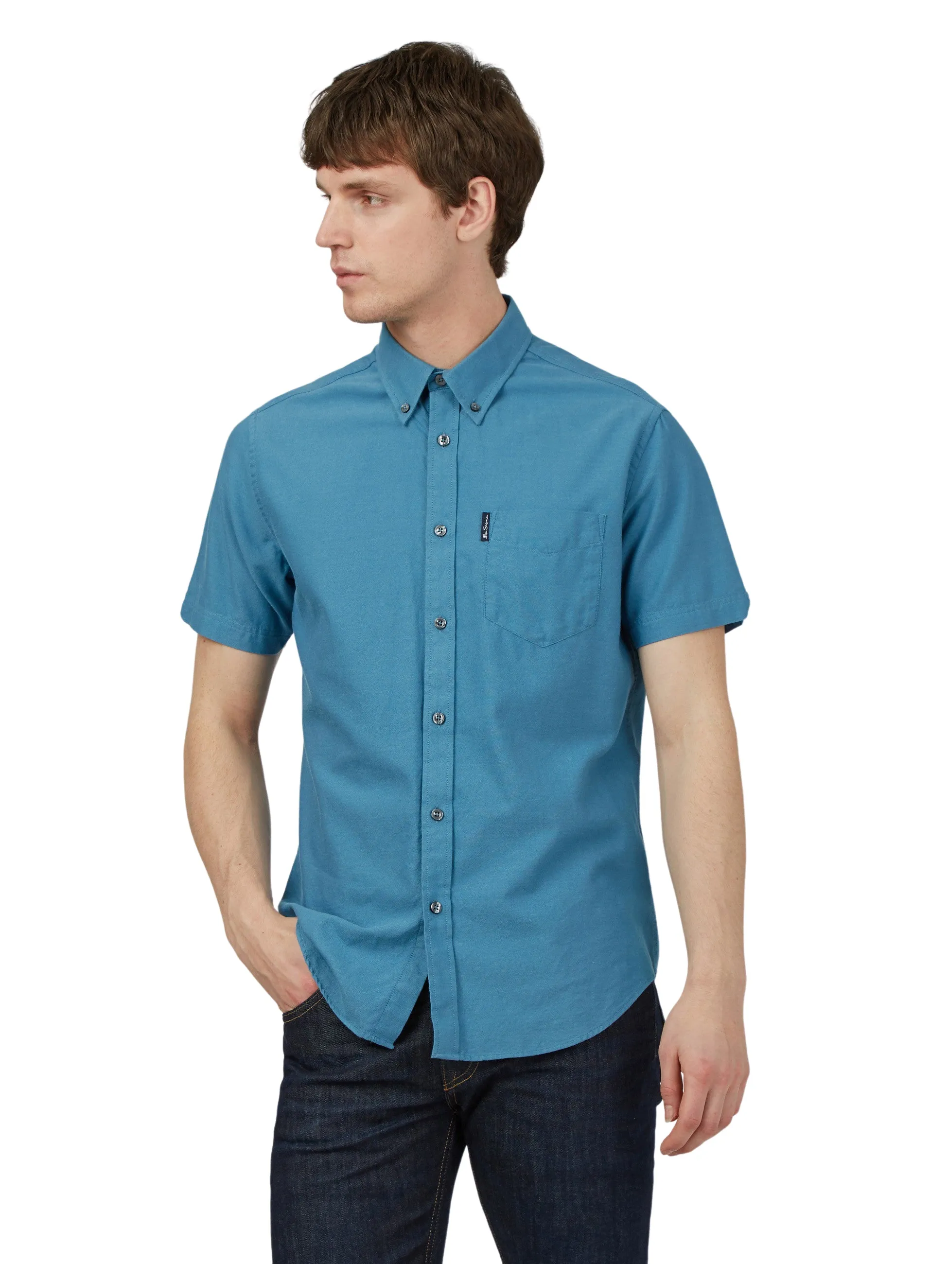 Ben Sherman Men's Short Sleeve Signature Oxford Shirt.