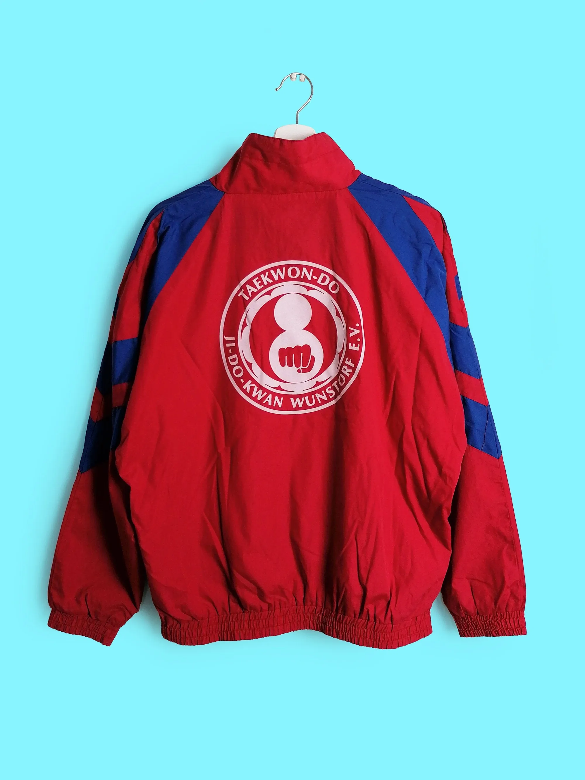 BERRI 90's Unisex Red and Blue Track Jacket - Size S - Shop Now