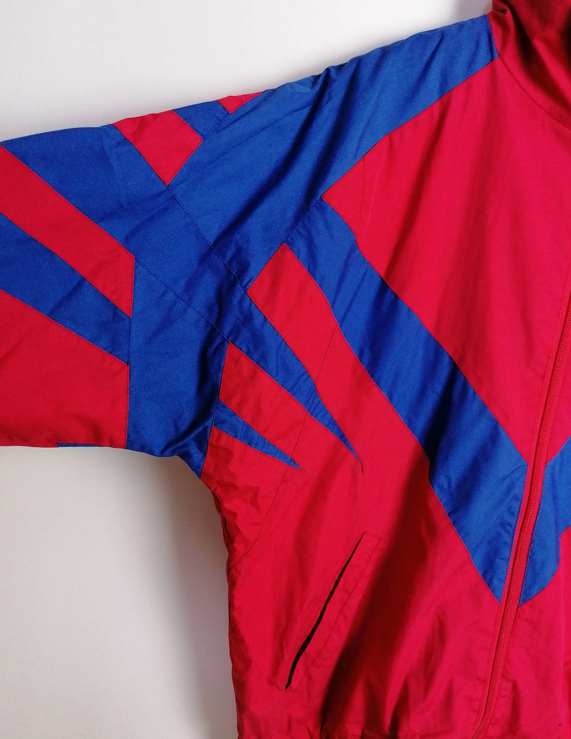 BERRI 90's Unisex Red and Blue Track Jacket - Size S - Shop Now