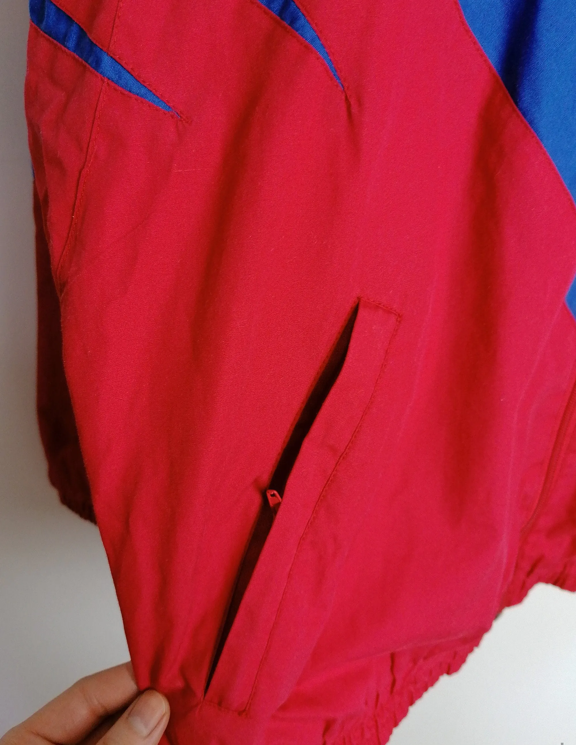 BERRI 90's Unisex Red and Blue Track Jacket - Size S - Shop Now