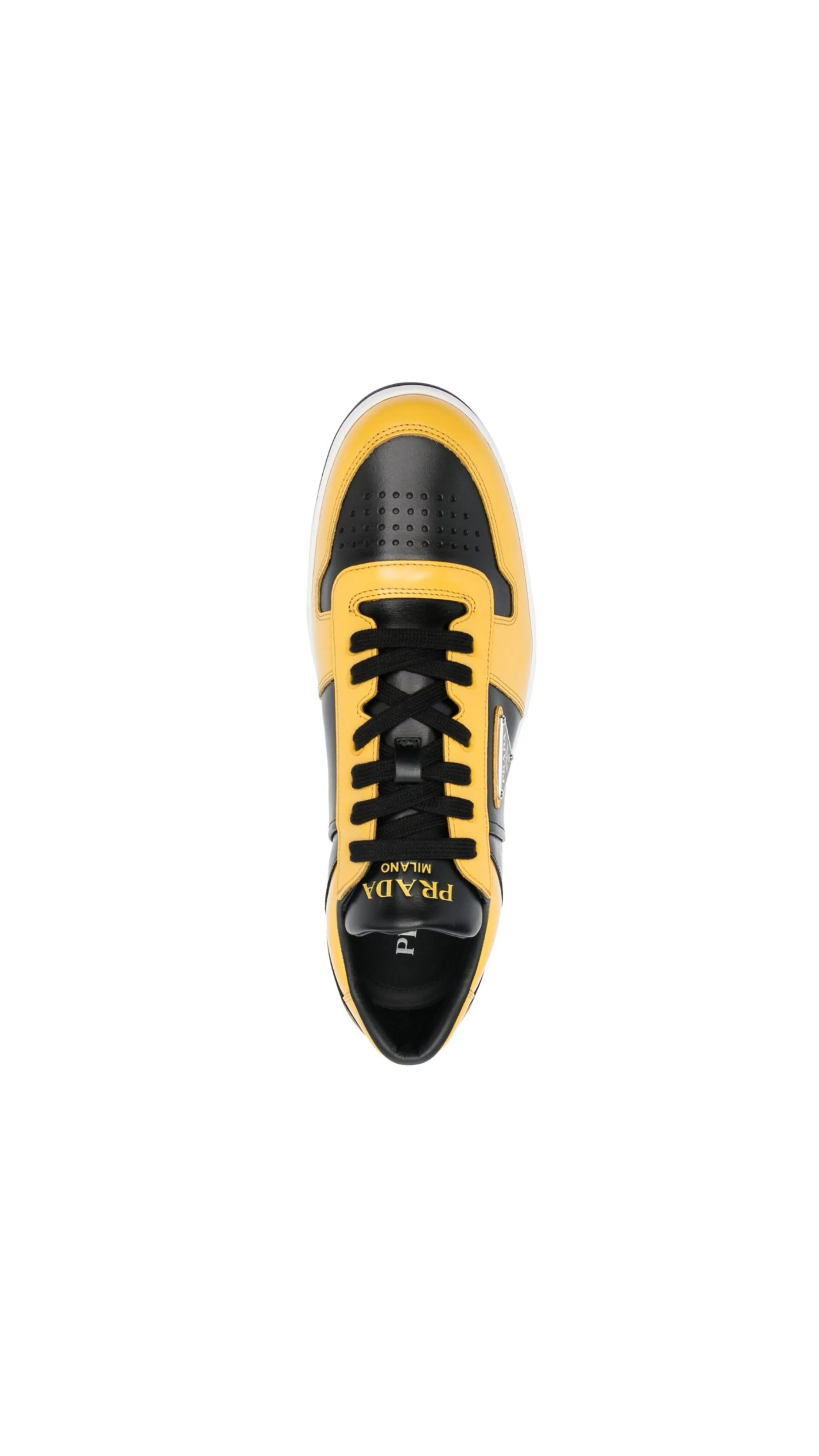 Black and Yellow Leather Sneakers