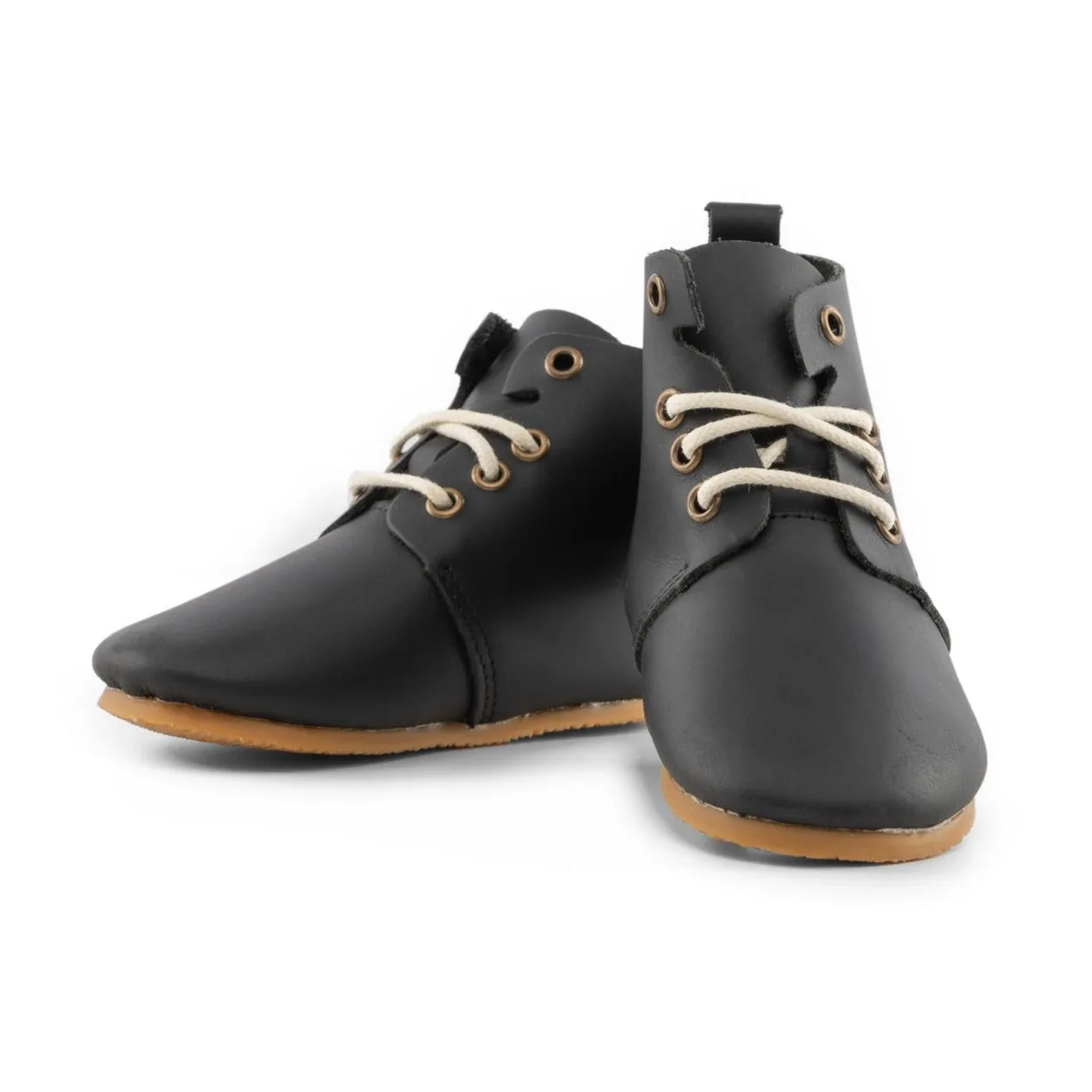 Black High Top Oxfords - Durable Sole