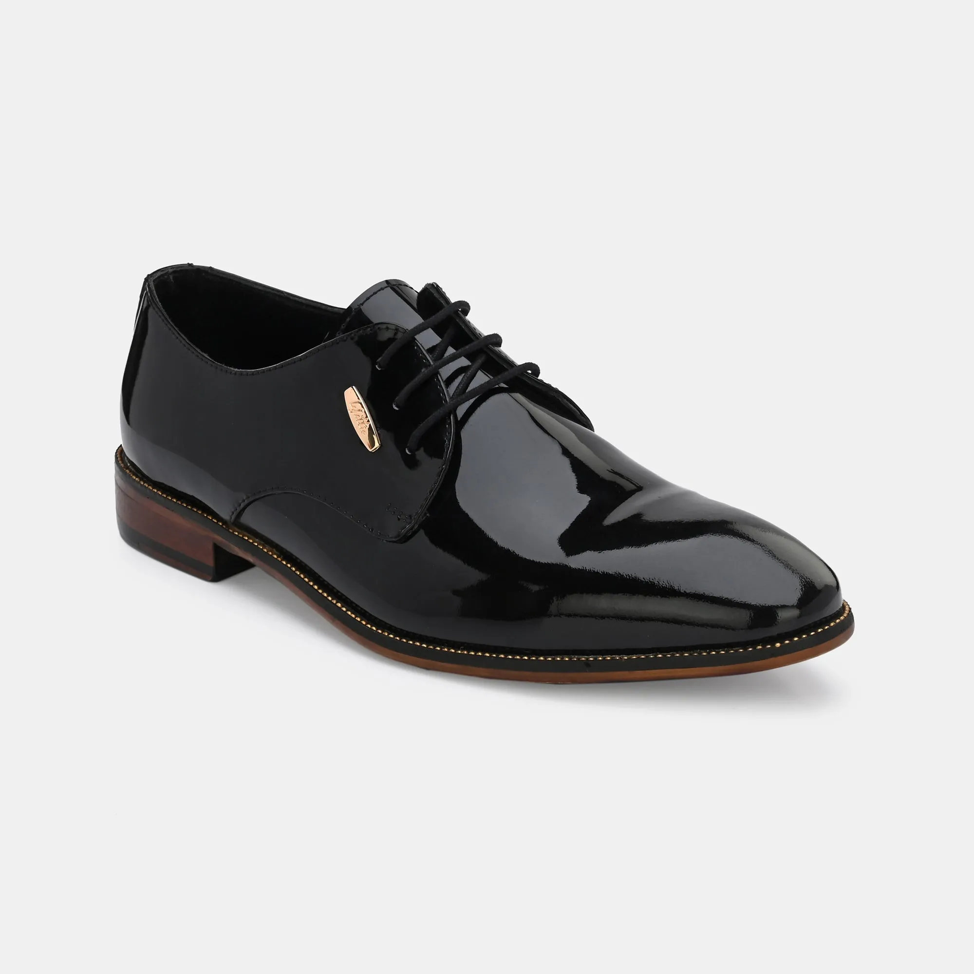 Black Lace-Up Shoes - Lafattio's Patent Design