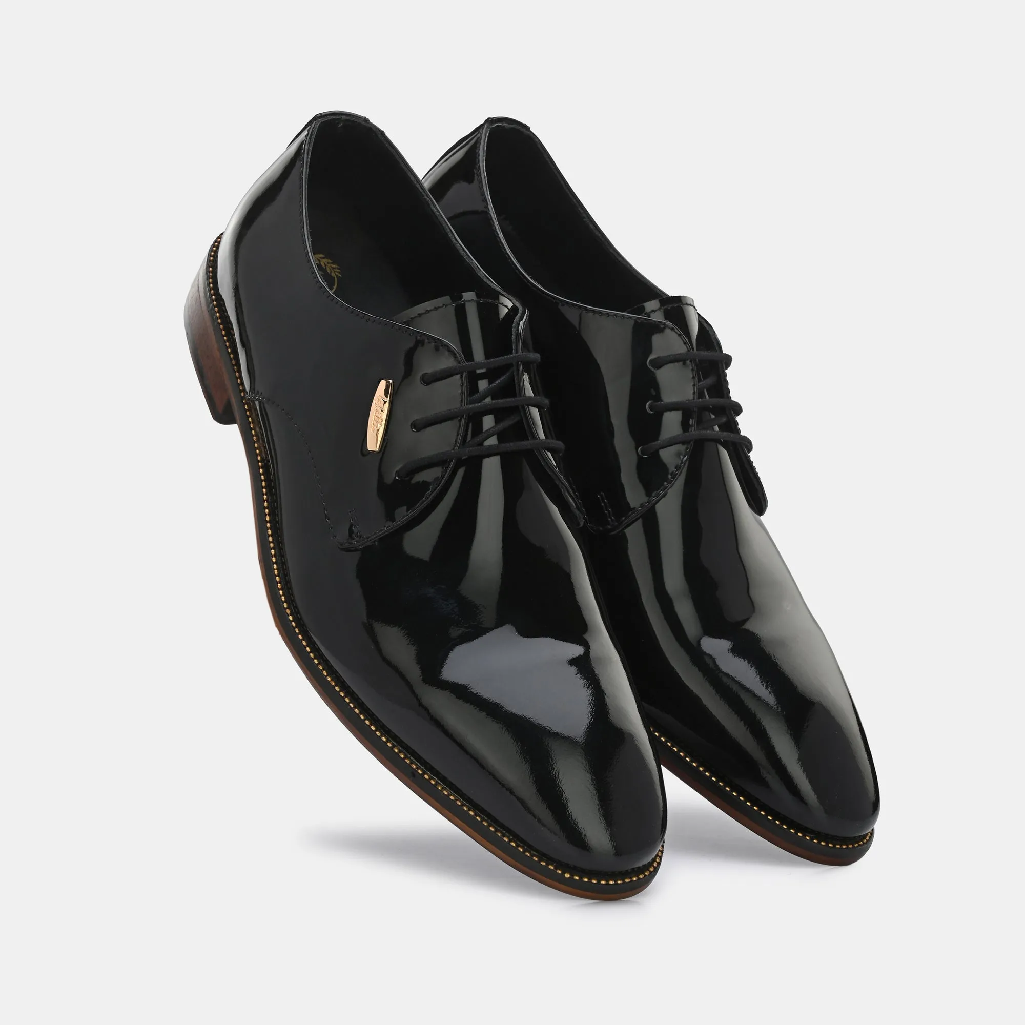 Black Lace-Up Shoes - Lafattio's Patent Design