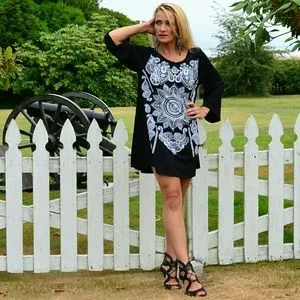 Black mini tunic top dress