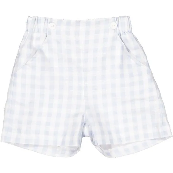 Blue Checkered Shorts Set