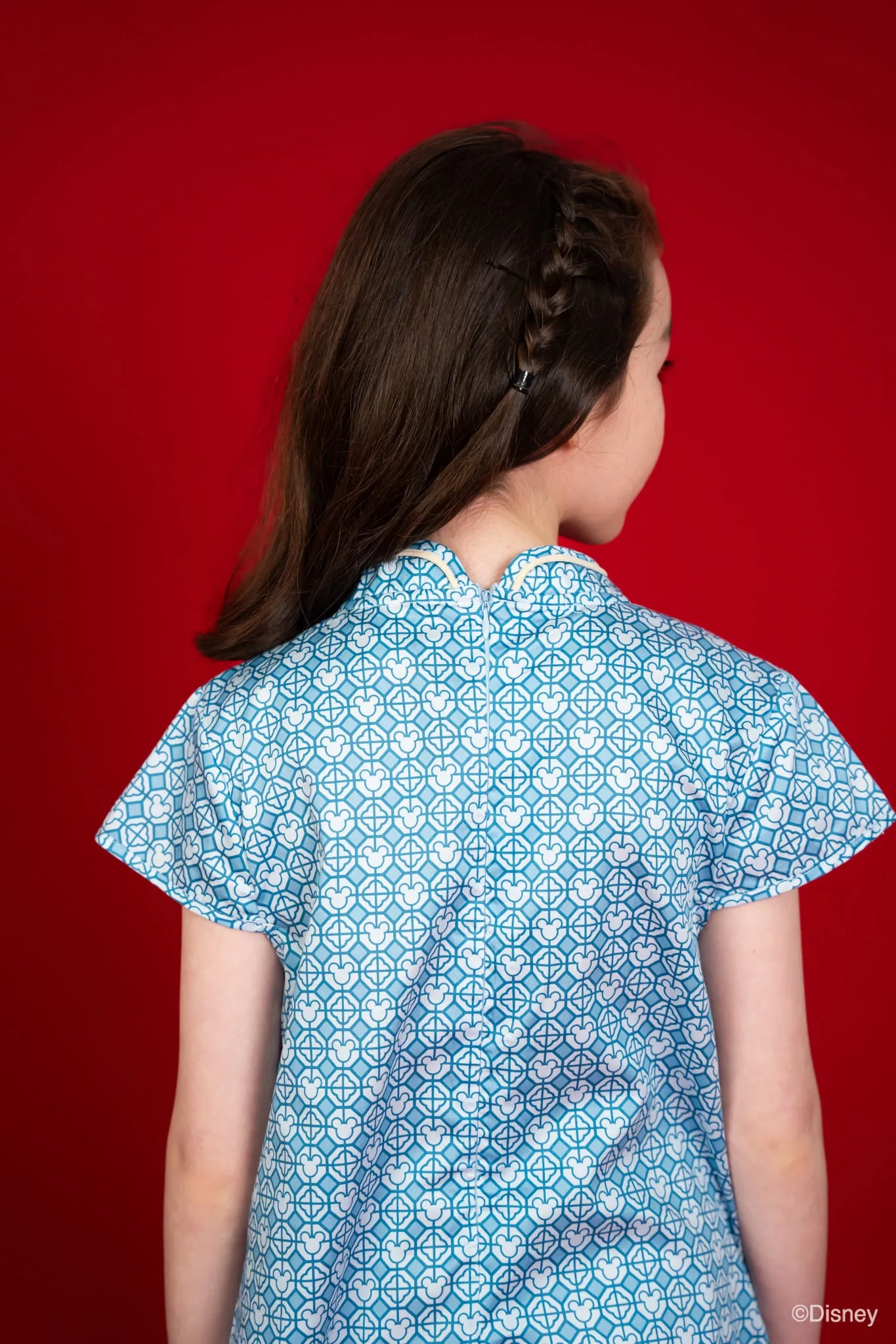 Blue Mickey Tiles Cheongsam | Exclusive Collection | Shop Now