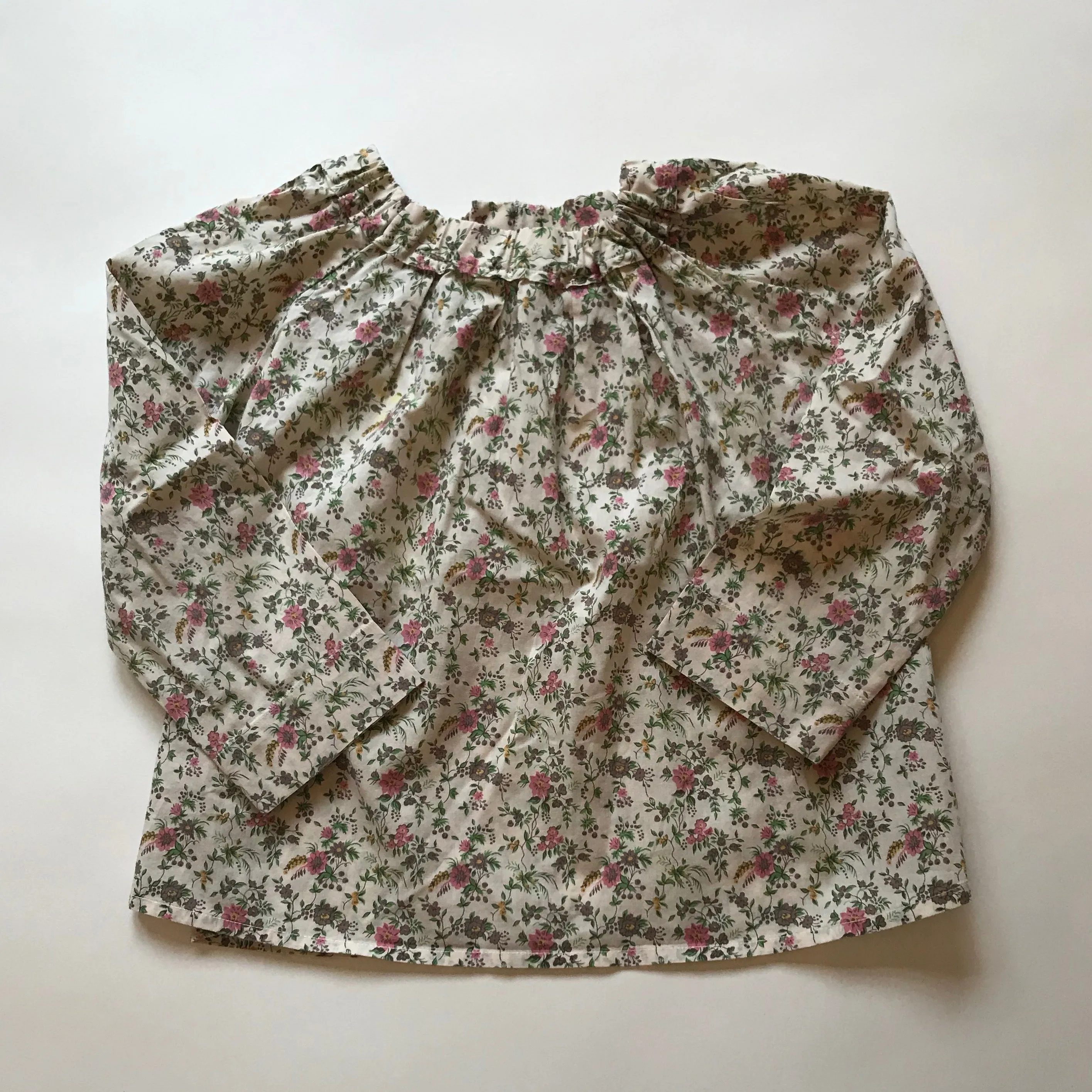 Bonpoint Floral Print Blouse, Gathered Neckline, 3 Years