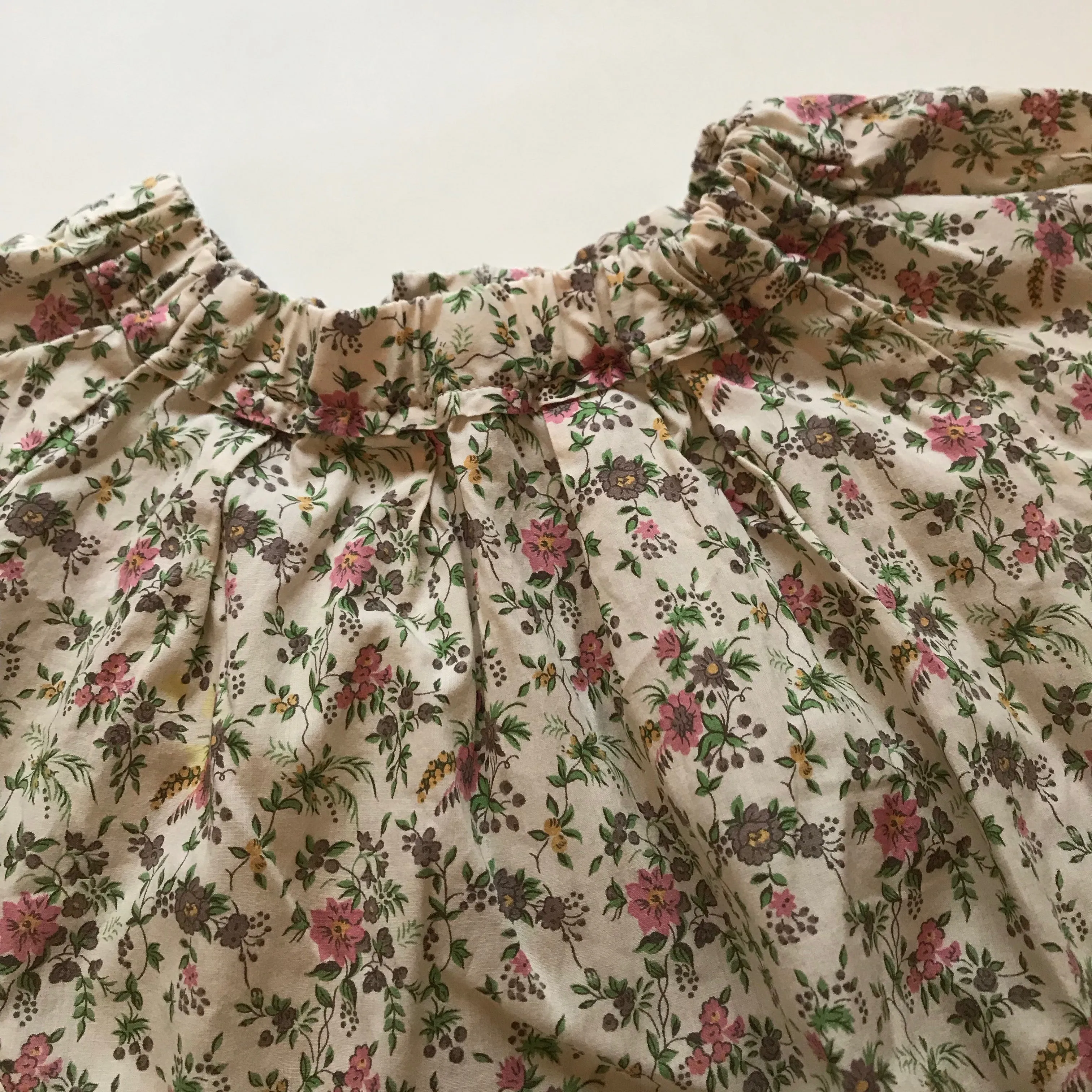 Bonpoint Floral Print Blouse, Gathered Neckline, 3 Years