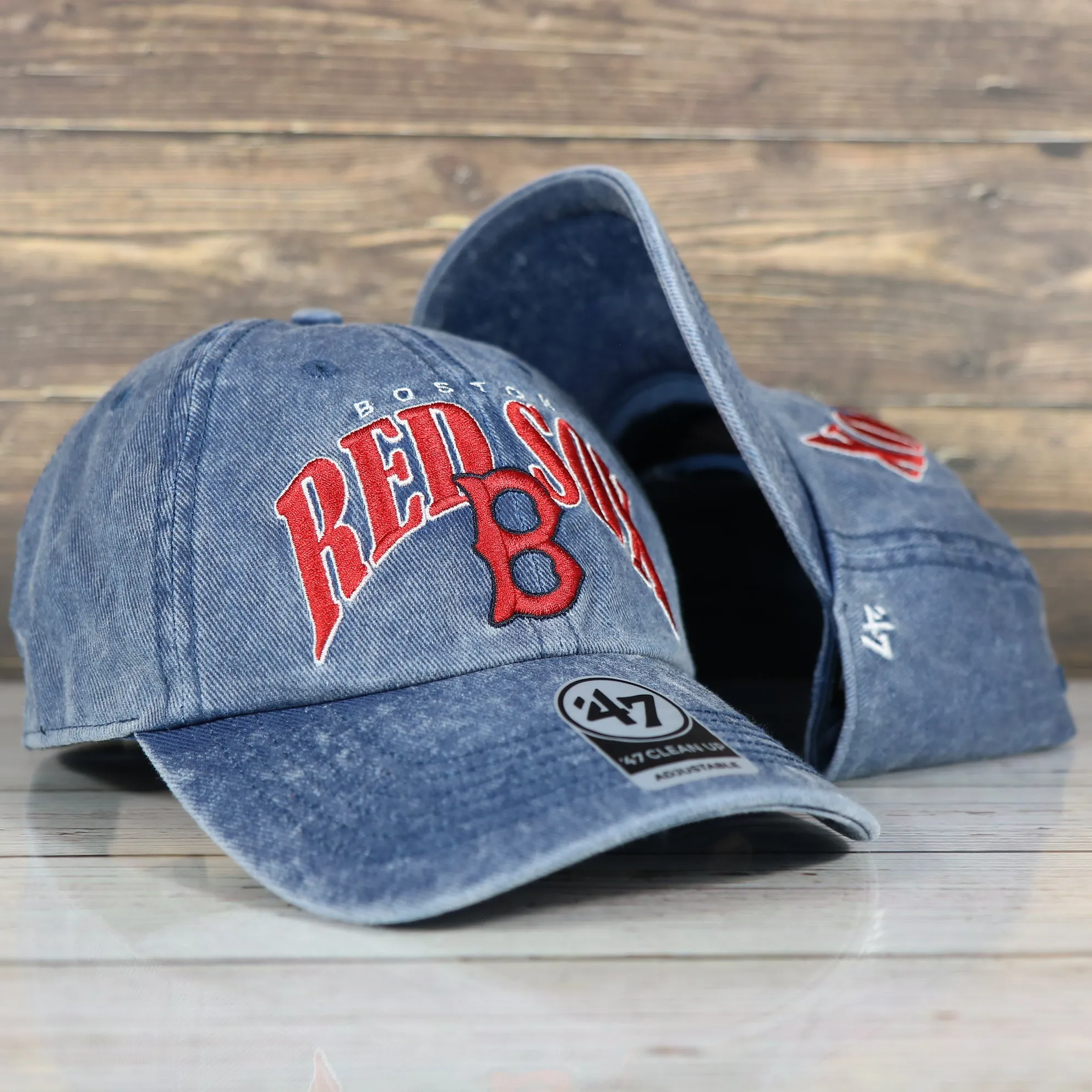 Boston Red Sox Retro Blue Baseball Cap | Distressed Adjustable Dad Hat