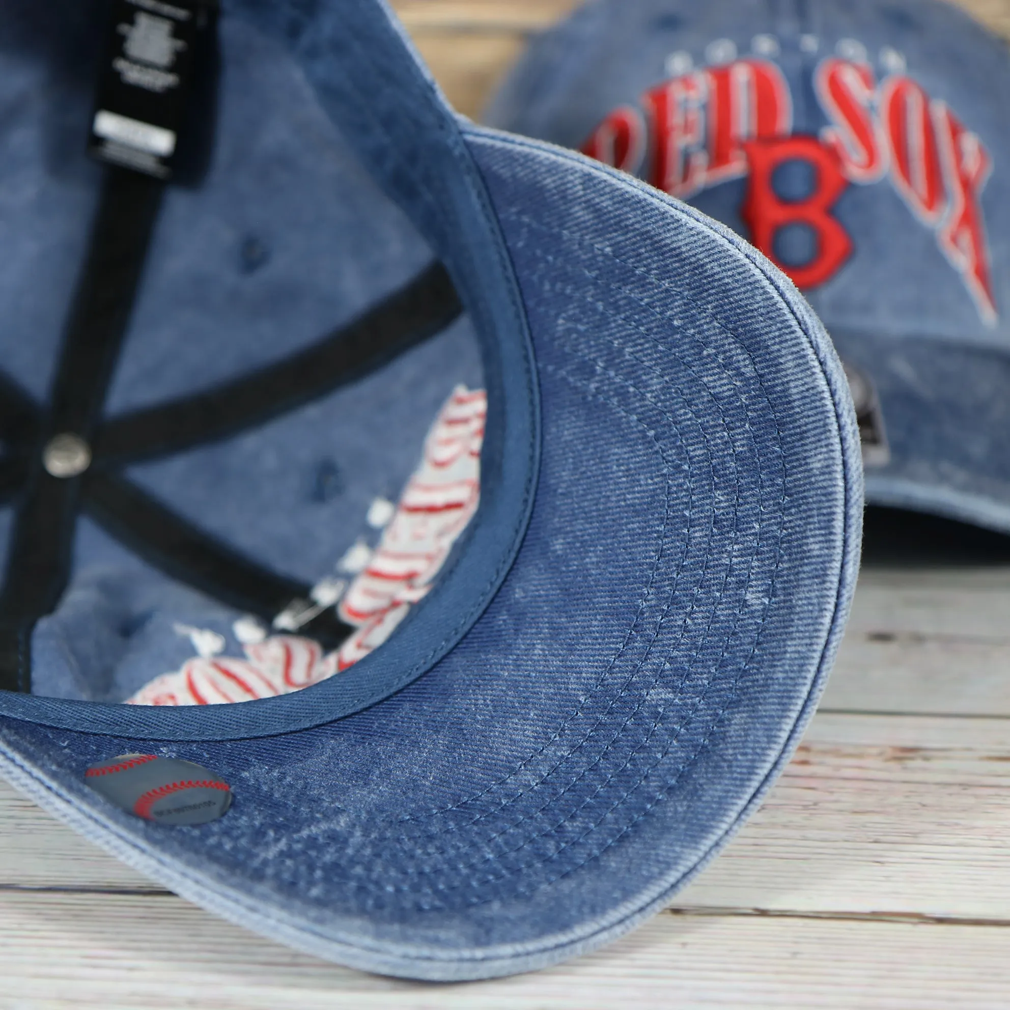 Boston Red Sox Retro Blue Baseball Cap | Distressed Adjustable Dad Hat