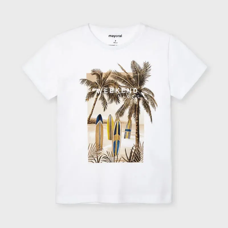 Boy's White Weekend Vibes T-shirt