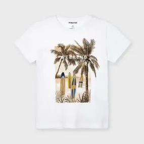 Boy's White Weekend Vibes T-shirt