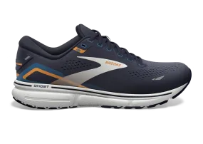 Brooks Ghost 15 - Mens 2E Width - Peacoat Blue Orange Pop