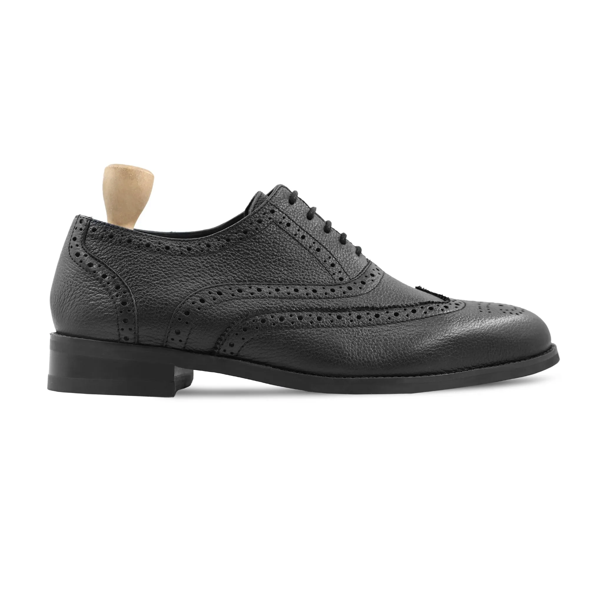 Capellen black oxford shoes - pebble grain leather