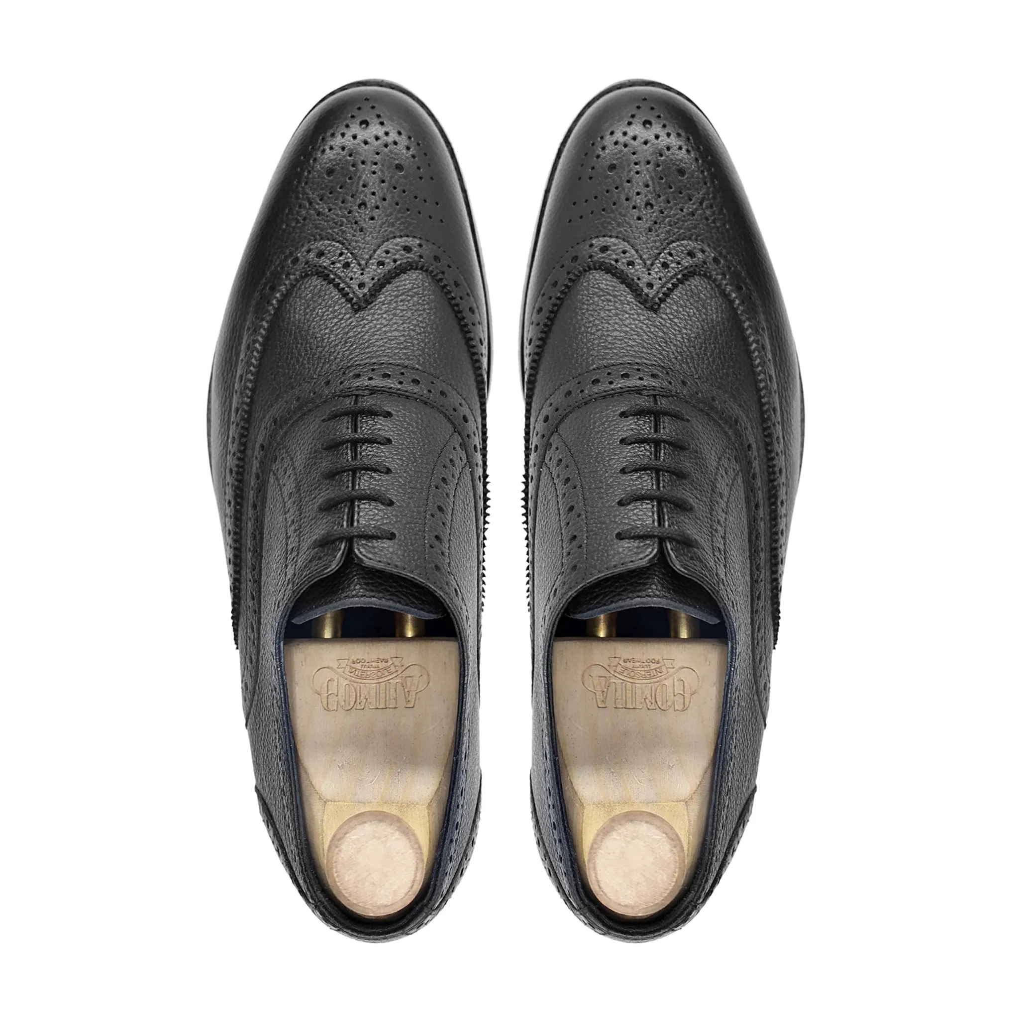 Capellen black oxford shoes - pebble grain leather