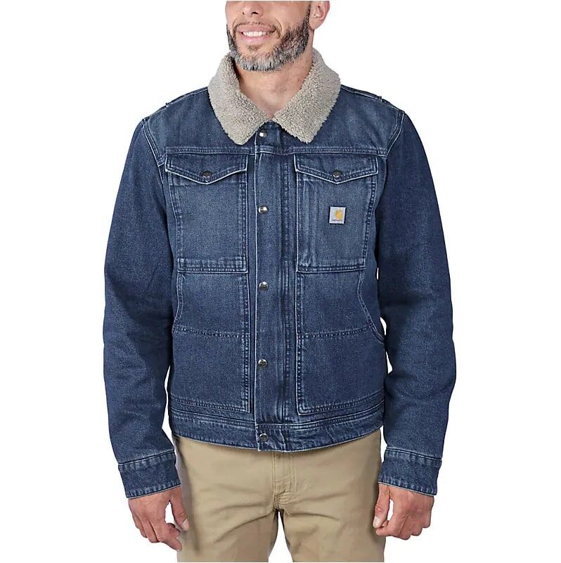 Carhartt Men's Relaxed Fit Denim Sherpa-Lined Jacket