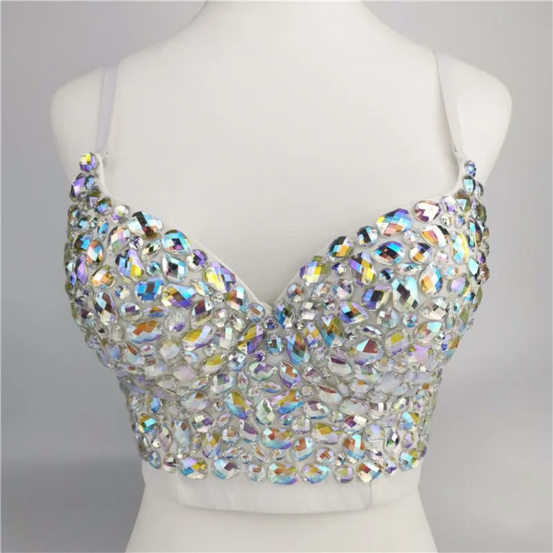 Colorful Rhinestone Ladies Corset Vest