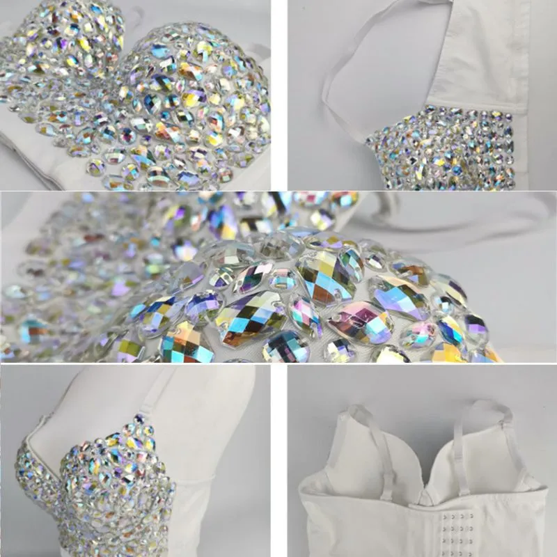 Colorful Rhinestone Ladies Corset Vest