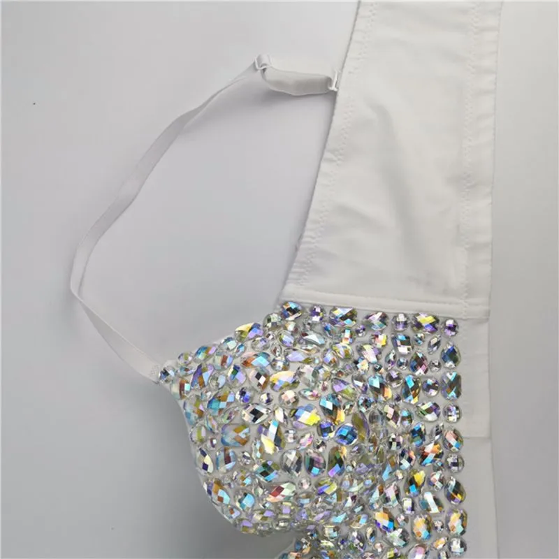 Colorful Rhinestone Ladies Corset Vest