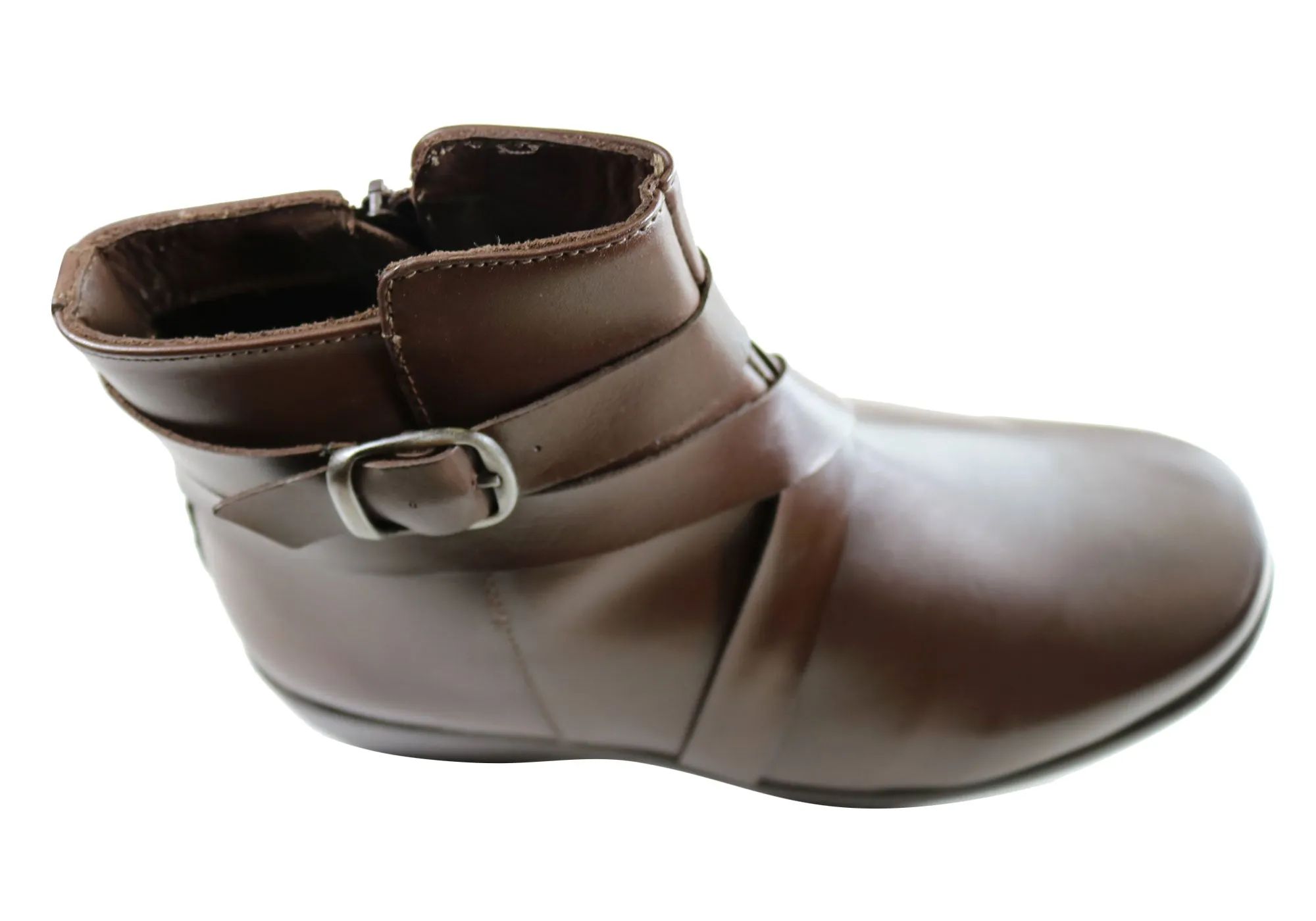 Comfortshoeco Laila Womens Leather Comfort Ankle Boots Made In Brazil