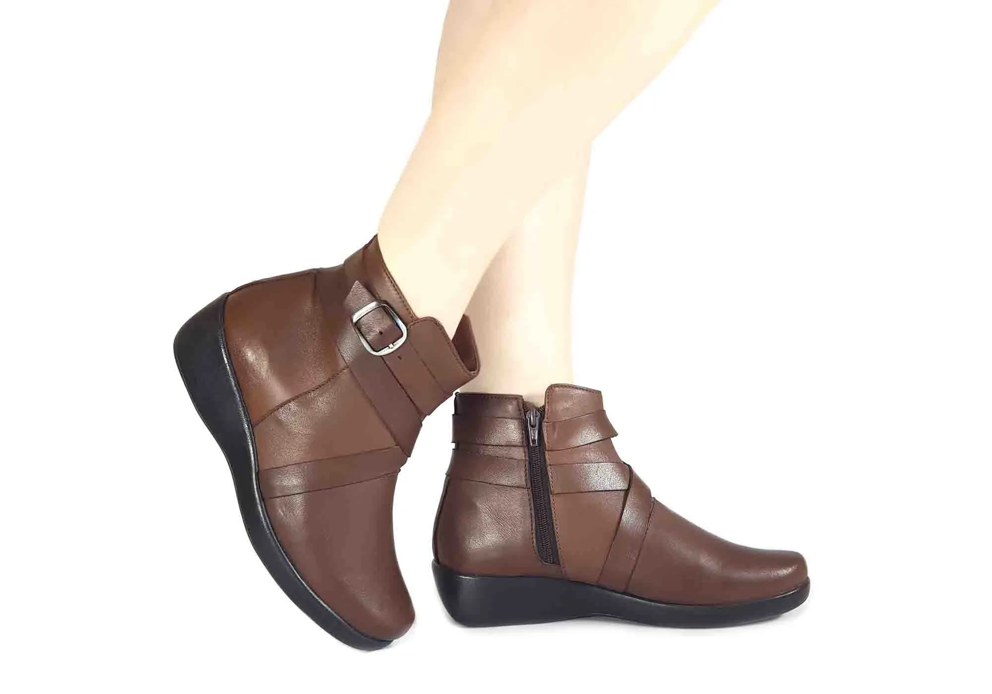 Comfortshoeco Laila Womens Leather Comfort Ankle Boots Made In Brazil