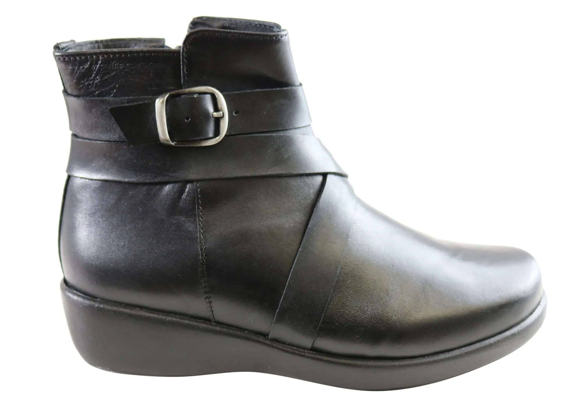 Comfortshoeco Laila Womens Leather Comfort Ankle Boots Made In Brazil