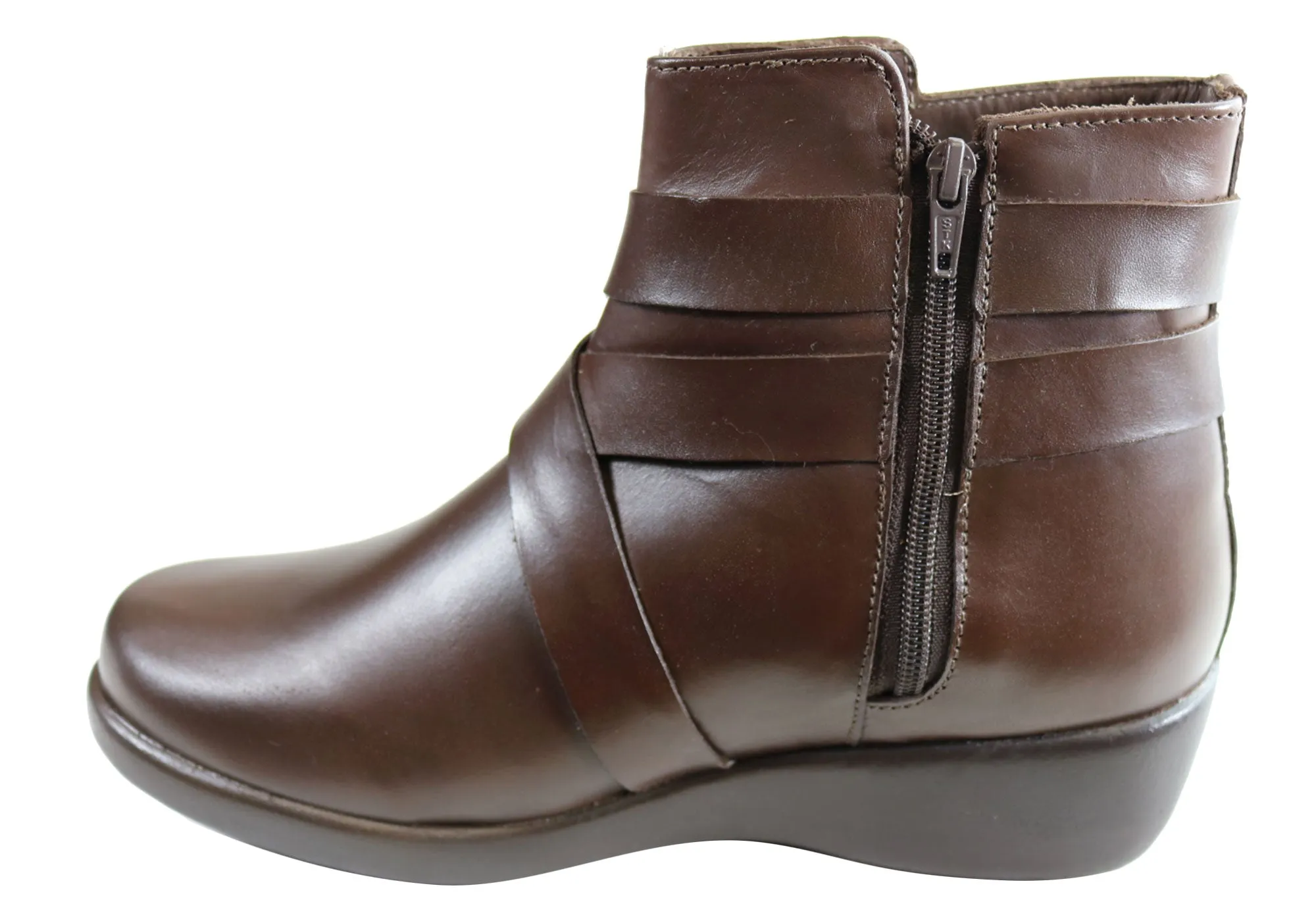 Comfortshoeco Laila Womens Leather Comfort Ankle Boots Made In Brazil