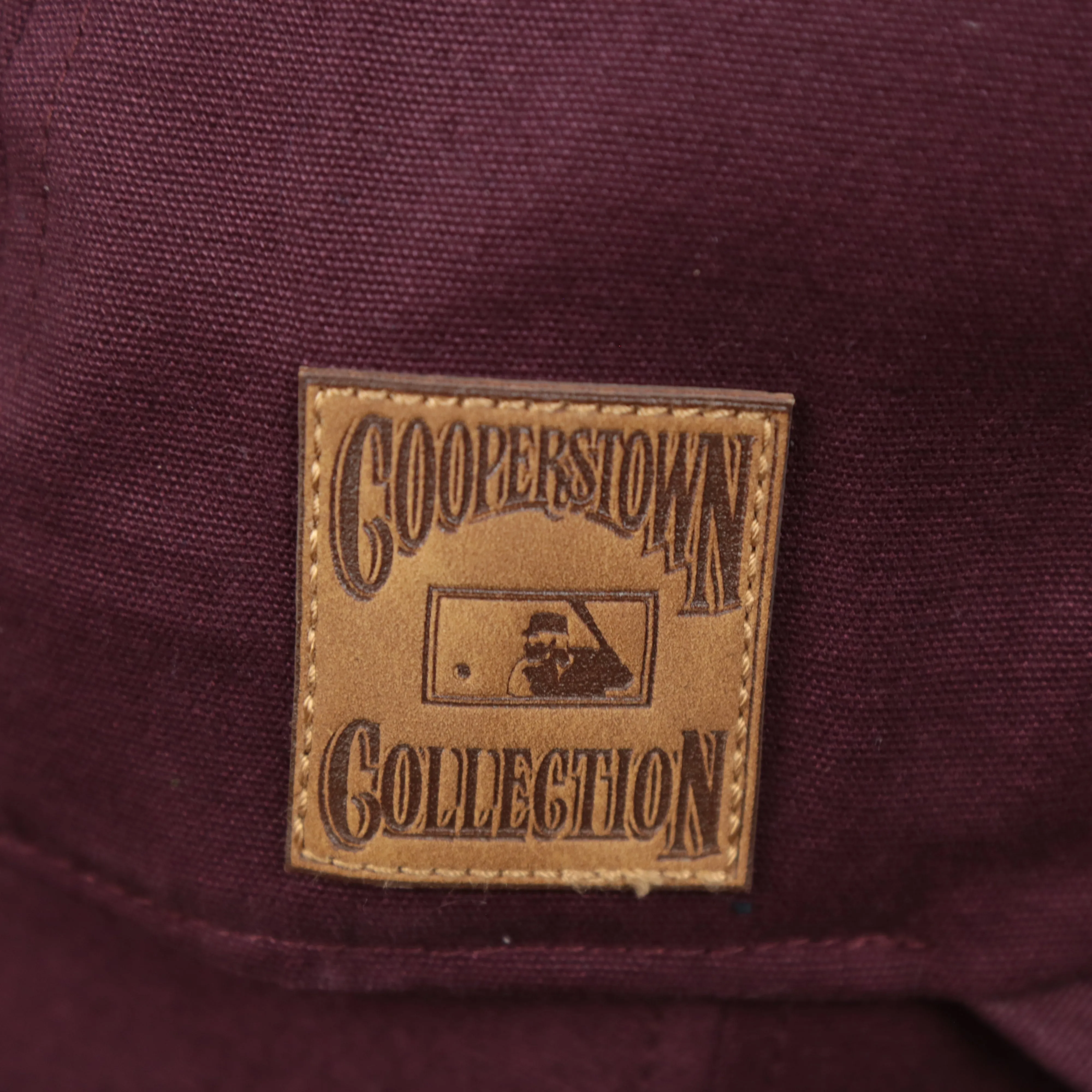 Cooperstown Philadelphia Phillies Collection Side Patch Leather Brown Undervisor Dad Hat, Maroon Dad Hat - Top Google SEO Result