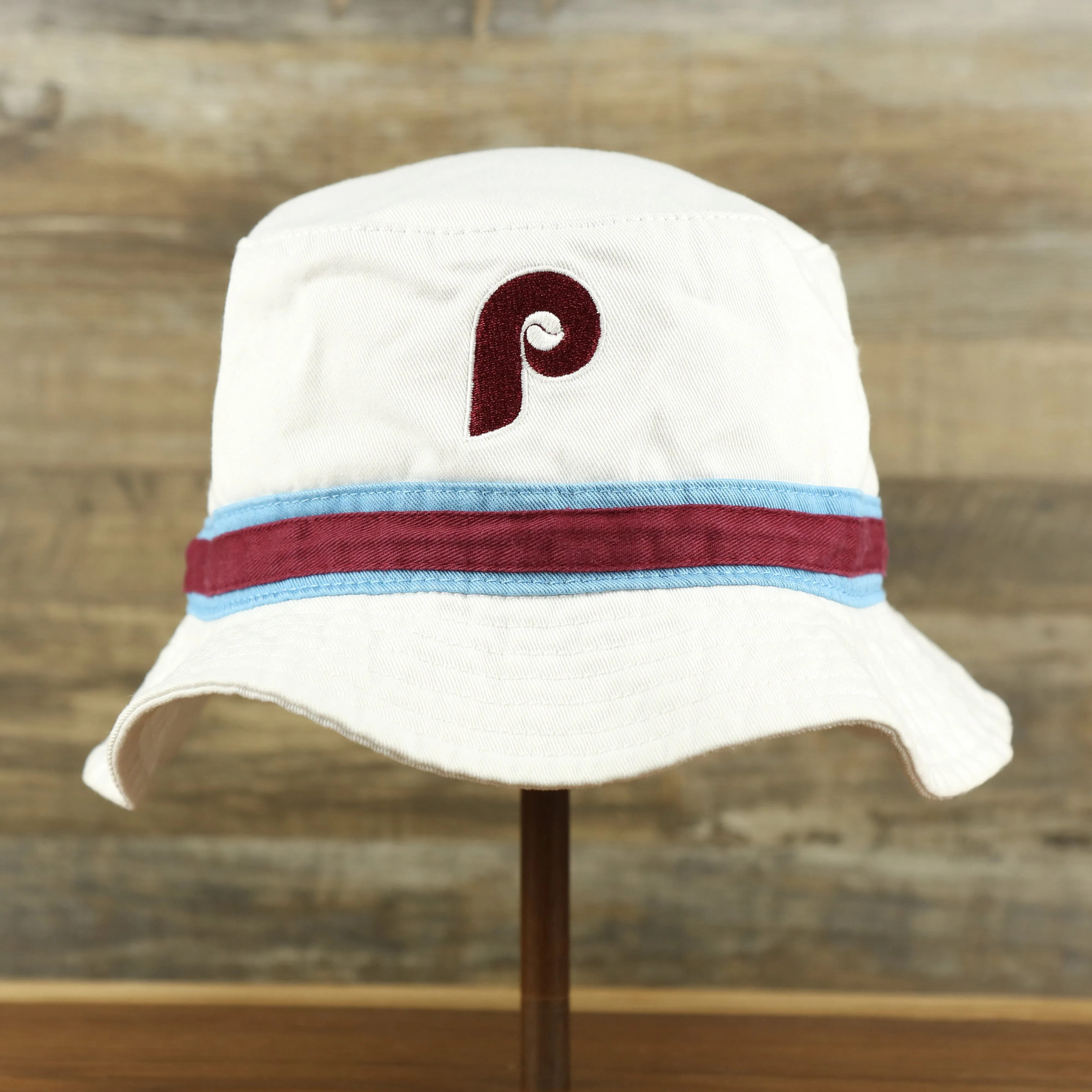 Cooperstown Philadelphia Phillies Striped White Bucket Hat