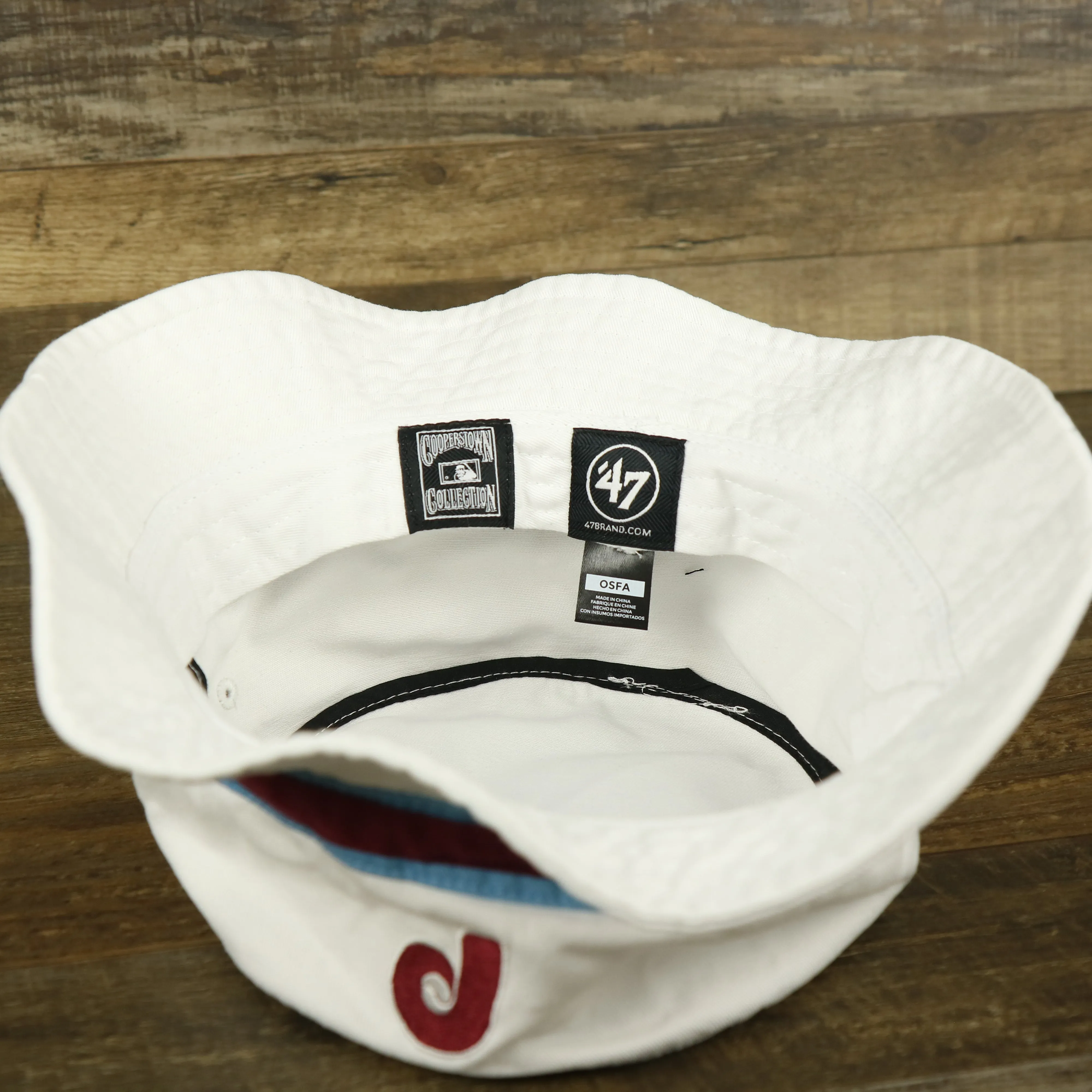 Cooperstown Philadelphia Phillies Striped White Bucket Hat