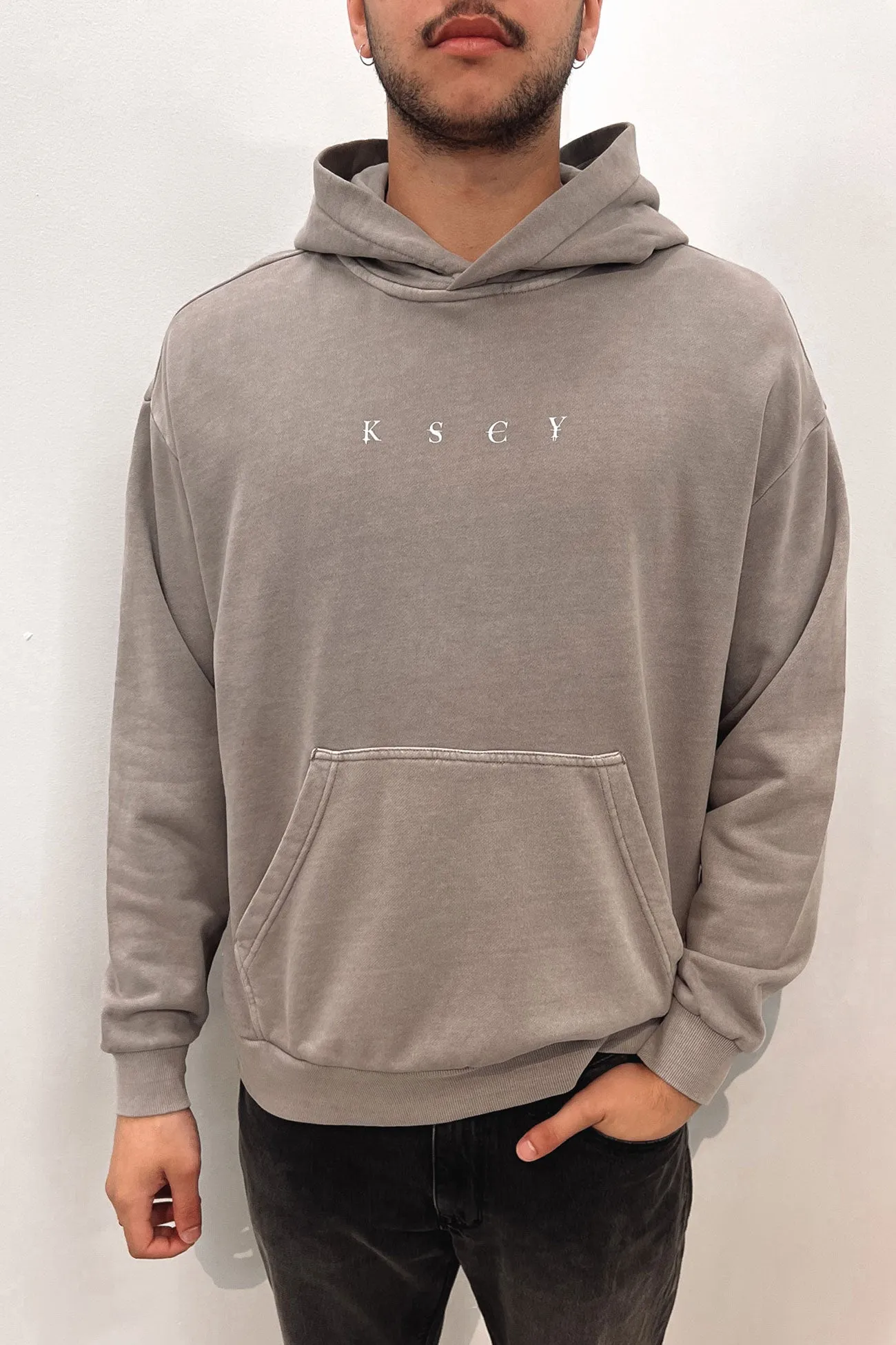 Cordero Relaxed Hooded Sweater Pigment Elephant Grey