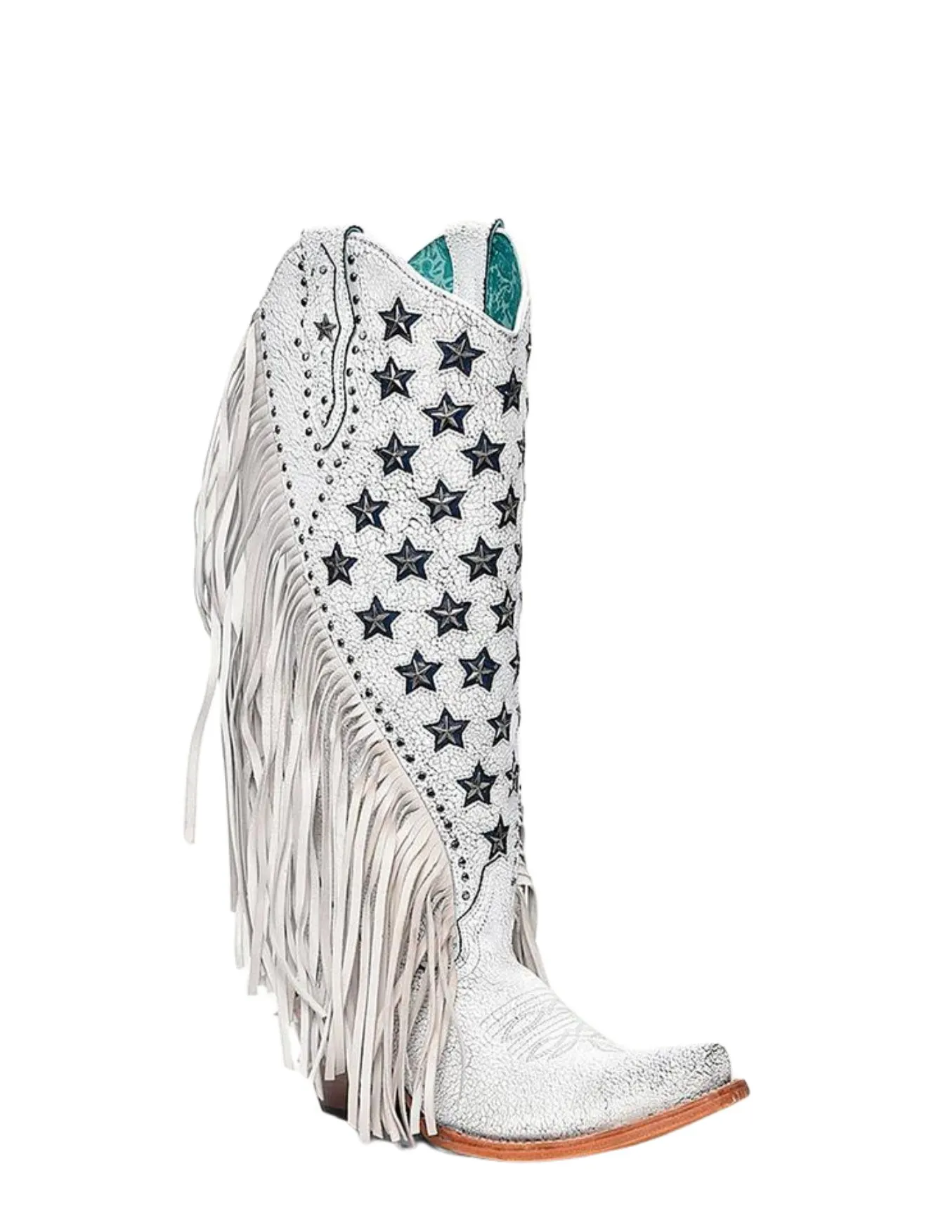 Corral Fringe Tall Boots with White Star Design