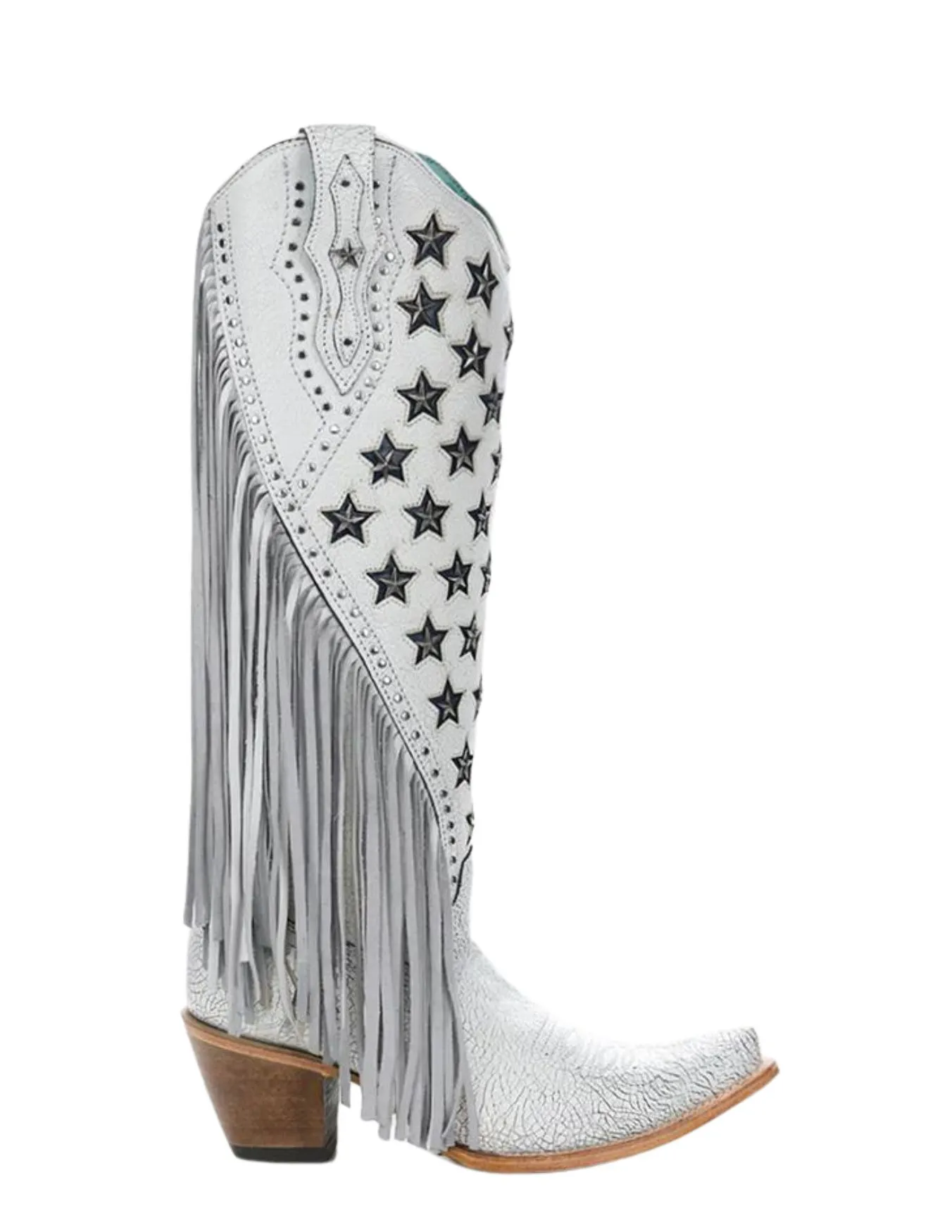 Corral Fringe Tall Boots with White Star Design