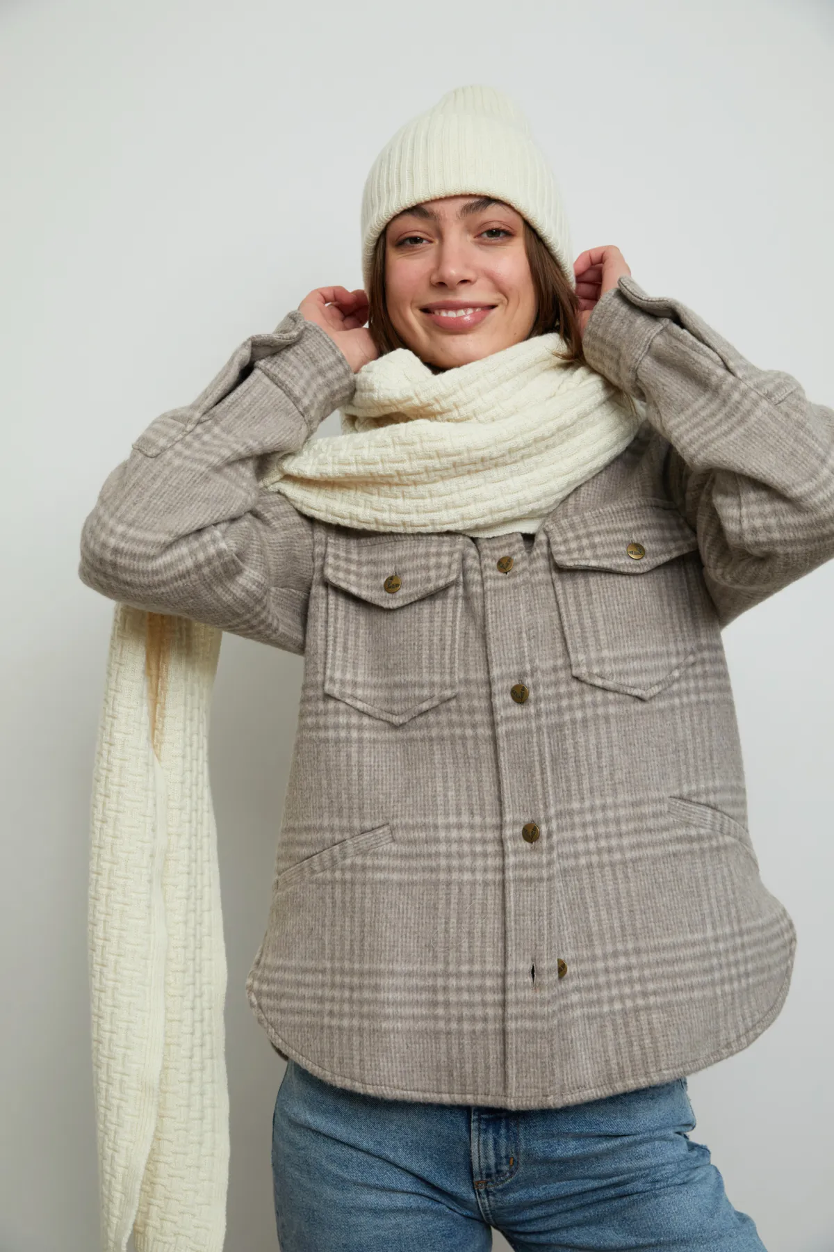 Cottage Coat - Plaid Oatmeal