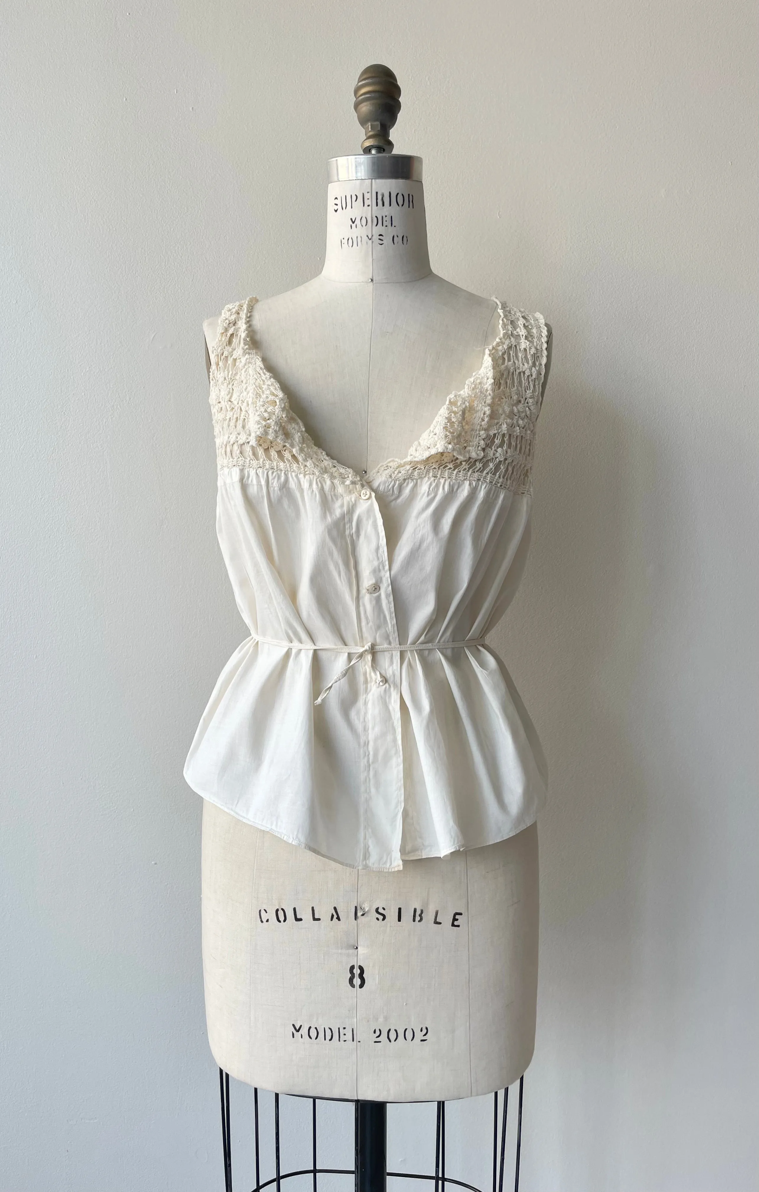 Cotton Crochet Top | Vintage 1910s