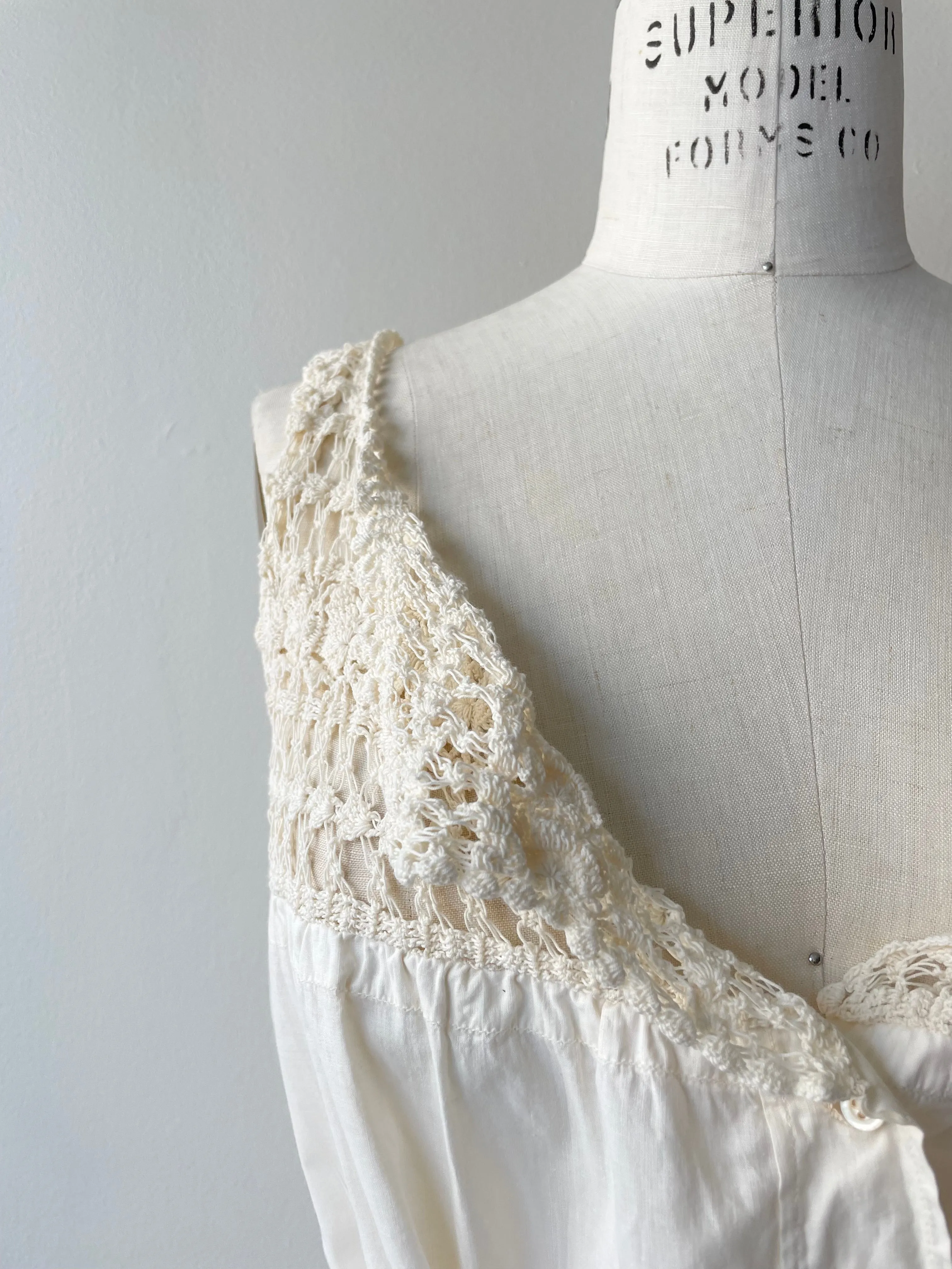 Cotton Crochet Top | Vintage 1910s