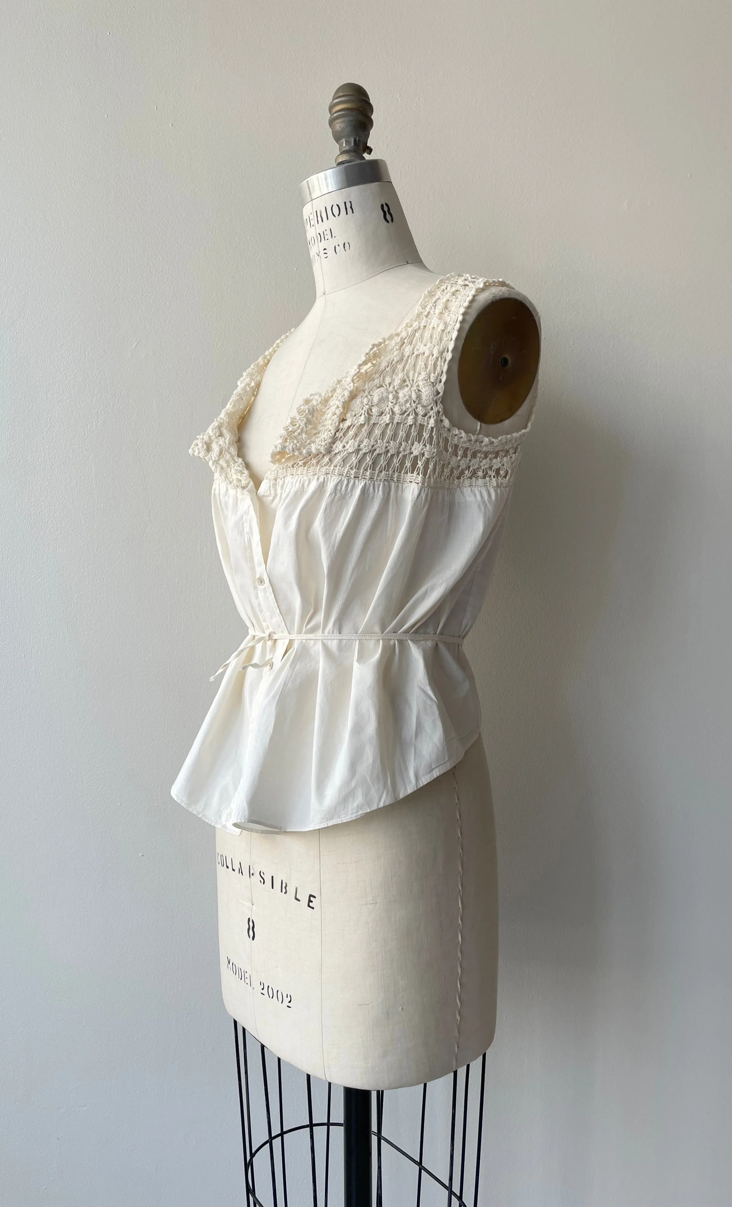 Cotton Crochet Top | Vintage 1910s