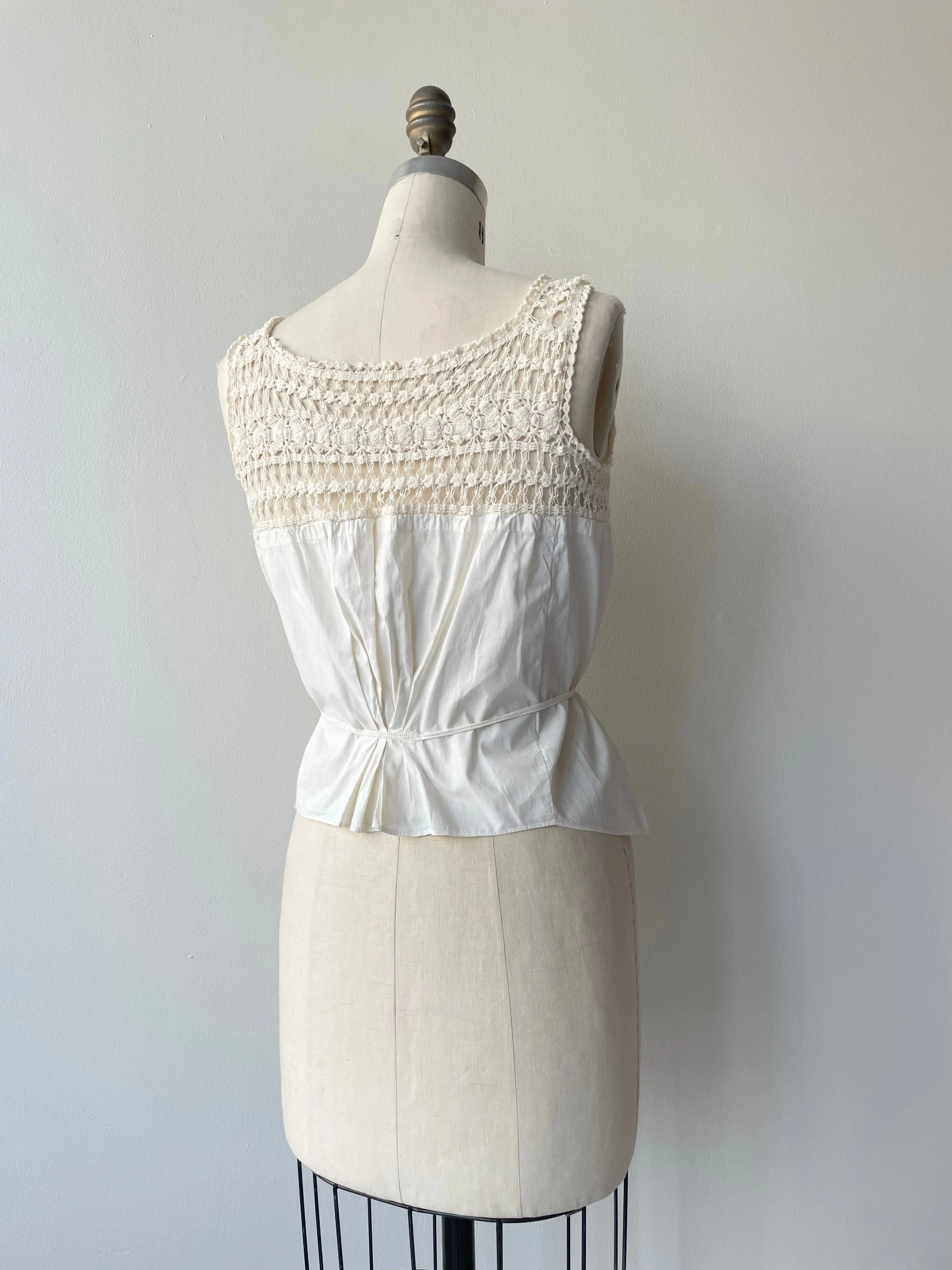 Cotton Crochet Top | Vintage 1910s