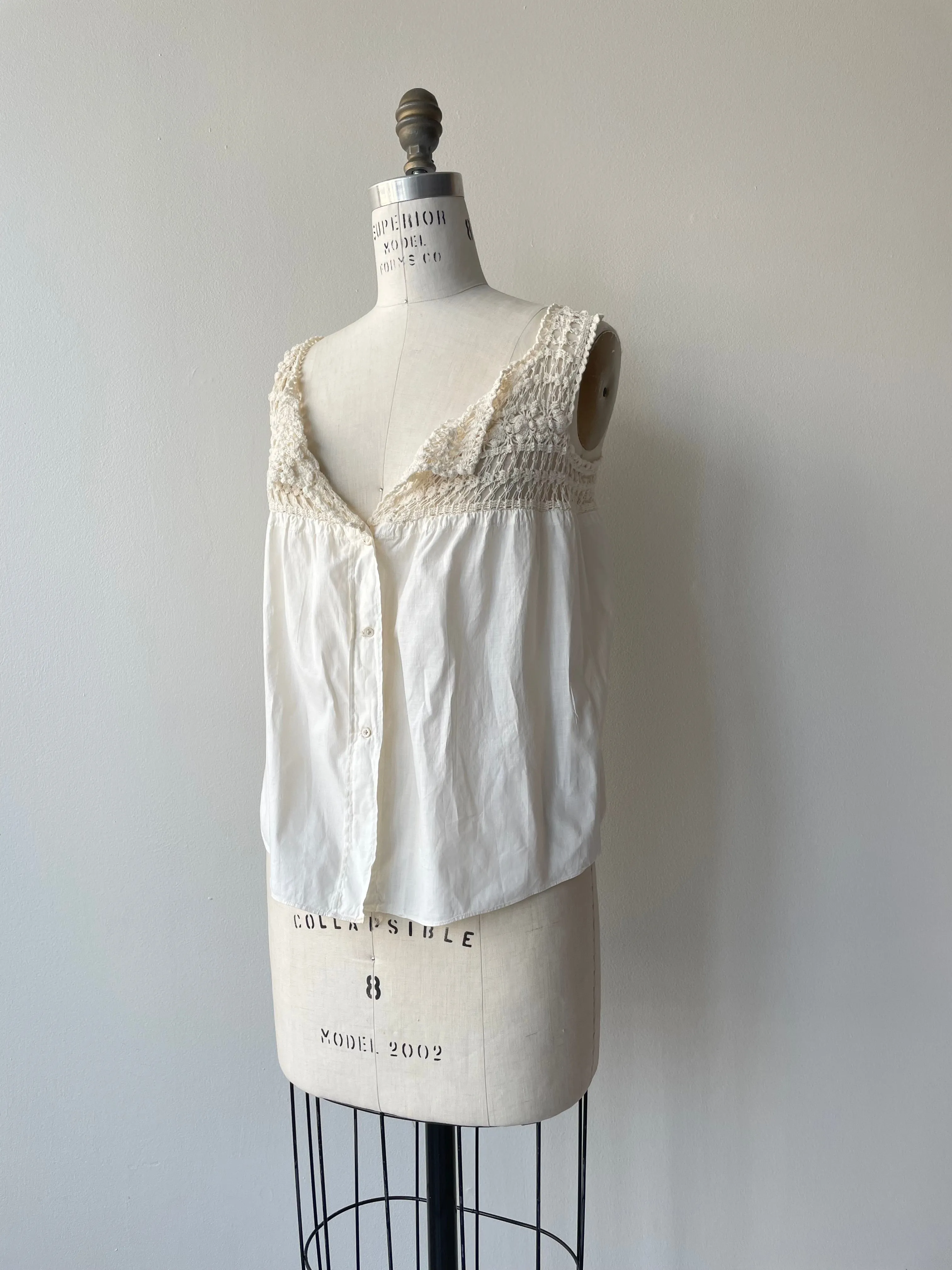 Cotton Crochet Top | Vintage 1910s