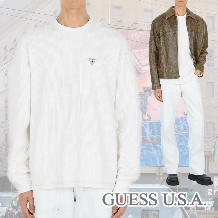 Cotton Long Sleeve T-shirt with Logo | Guess