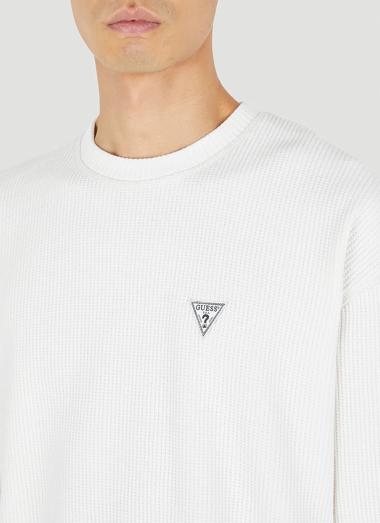 Cotton Long Sleeve T-shirt with Logo | Guess