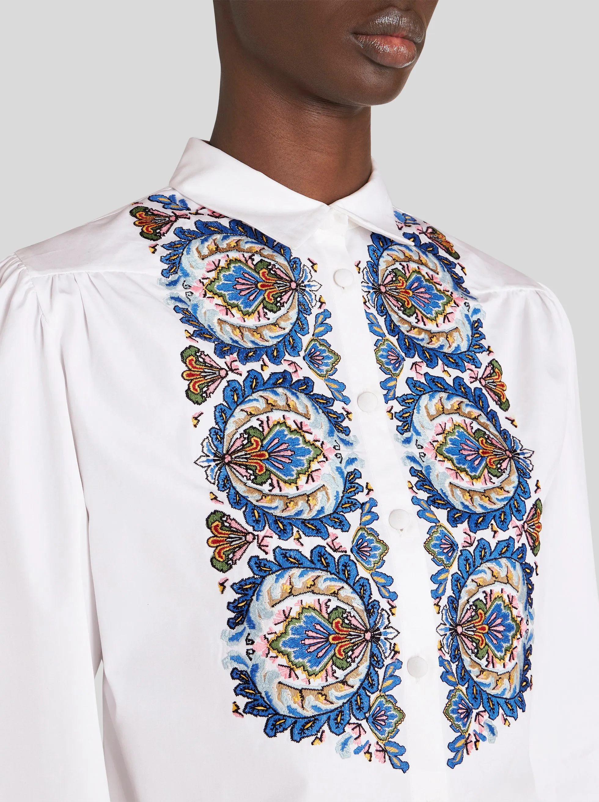 Cotton Paisley Embroidered Blouse