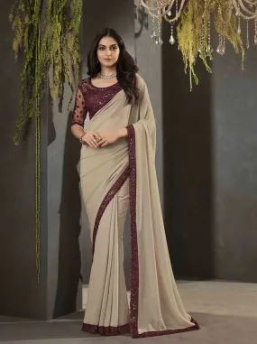 Cream Ultimate Border Classic Saree