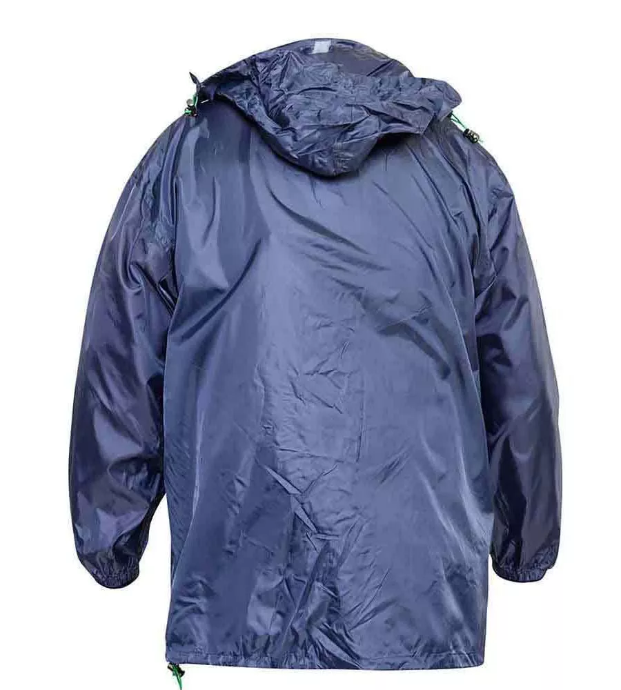 D555 Big Mens Navy Packaway Weather Proof Rain Jacket (ZAC NAVY)