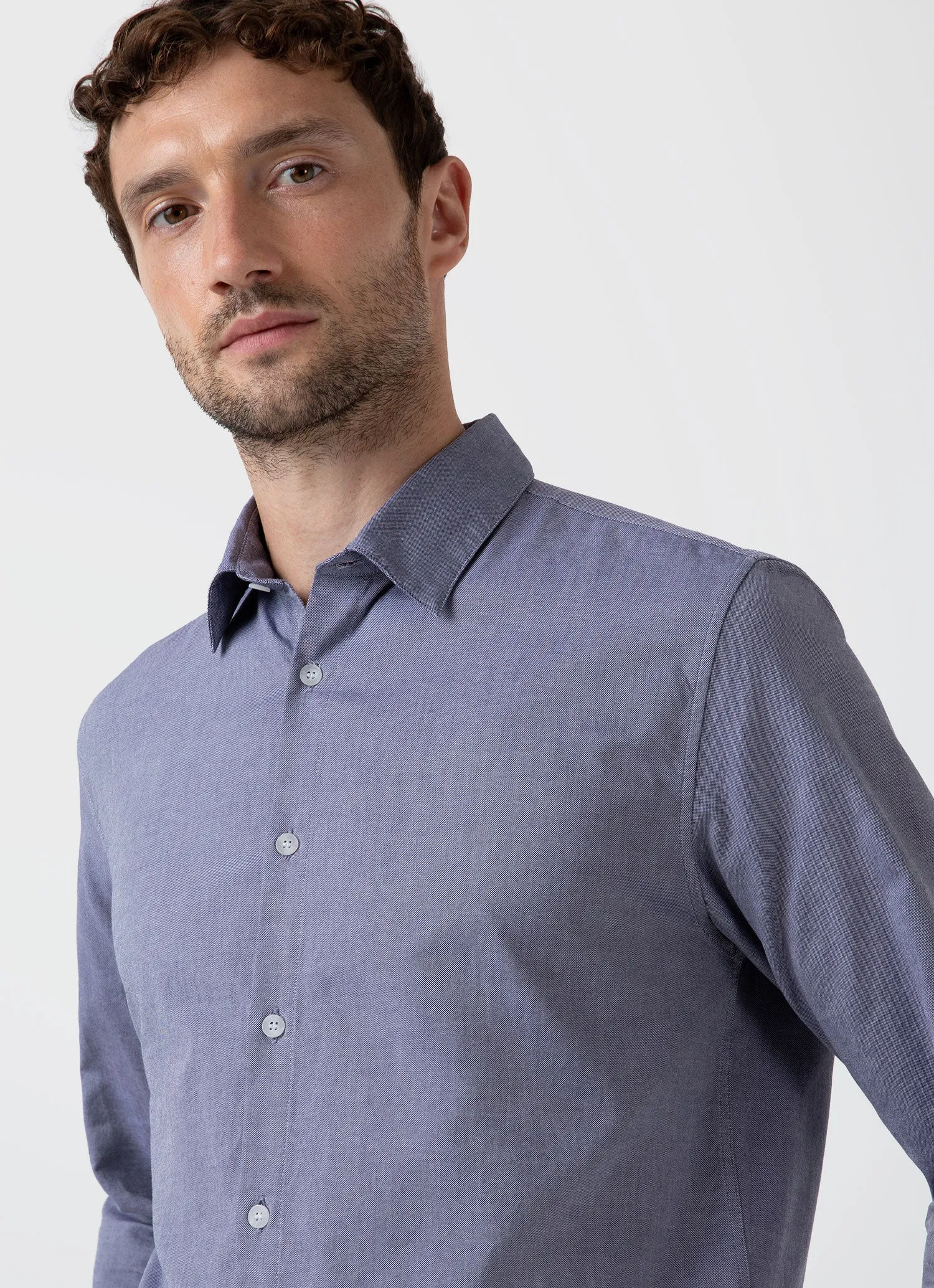 Dark Blue Oxford Shirt for Men.