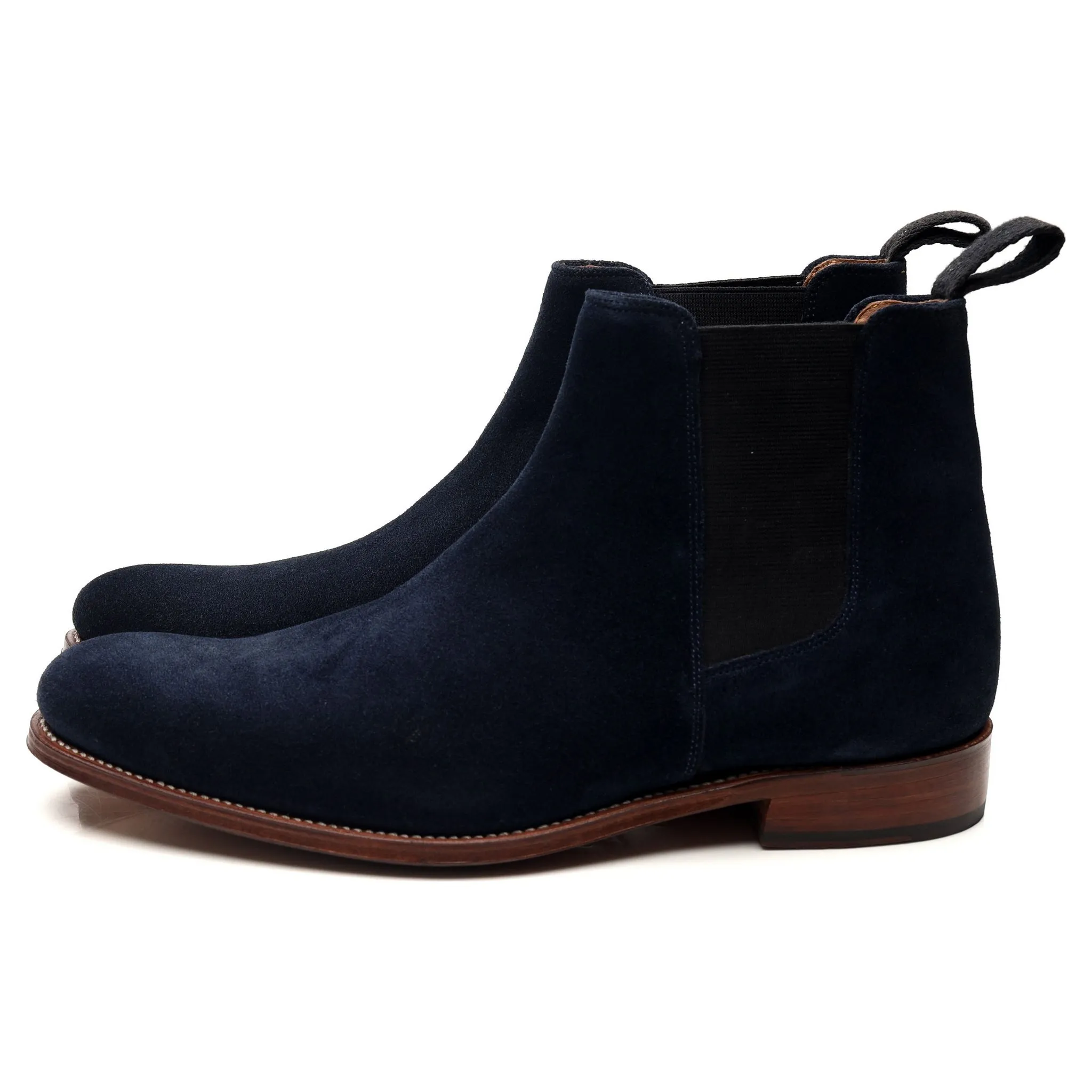 'Declan' Navy Blue Suede Chelsea Boots UK 7 F