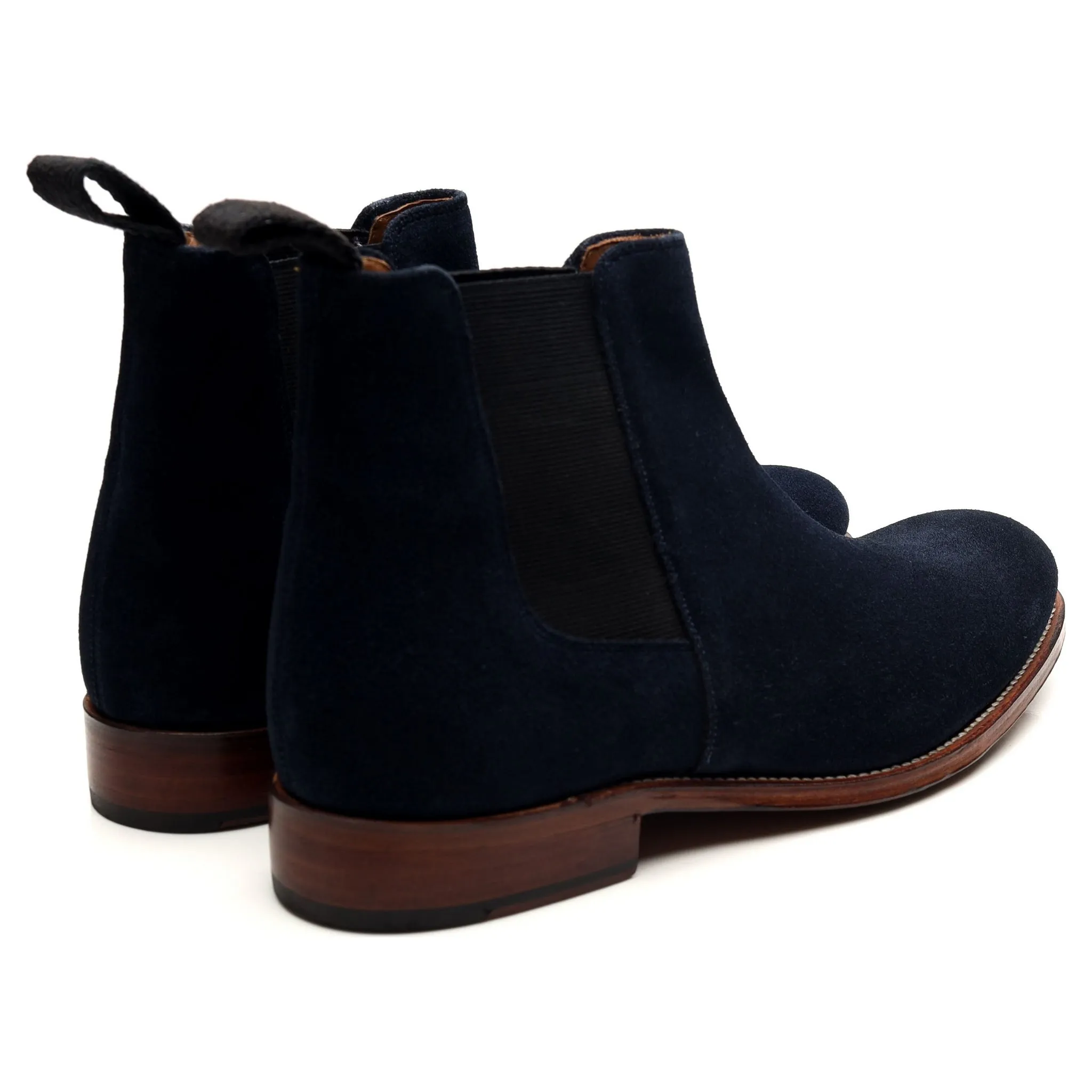 'Declan' Navy Blue Suede Chelsea Boots UK 7 F