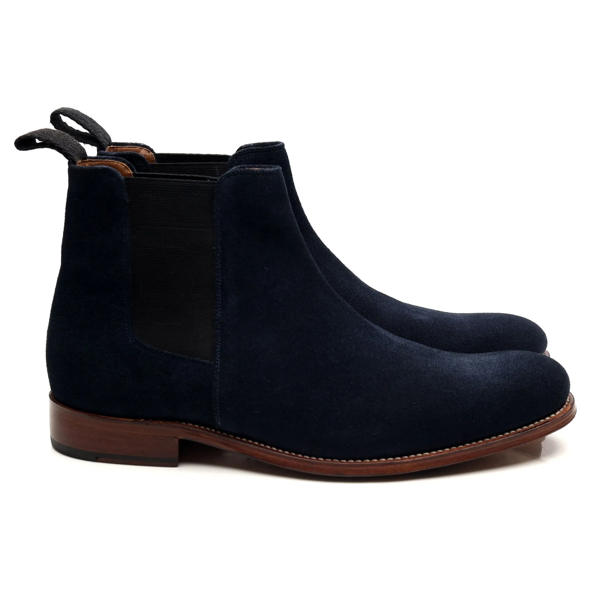 'Declan' Navy Blue Suede Chelsea Boots UK 7 F