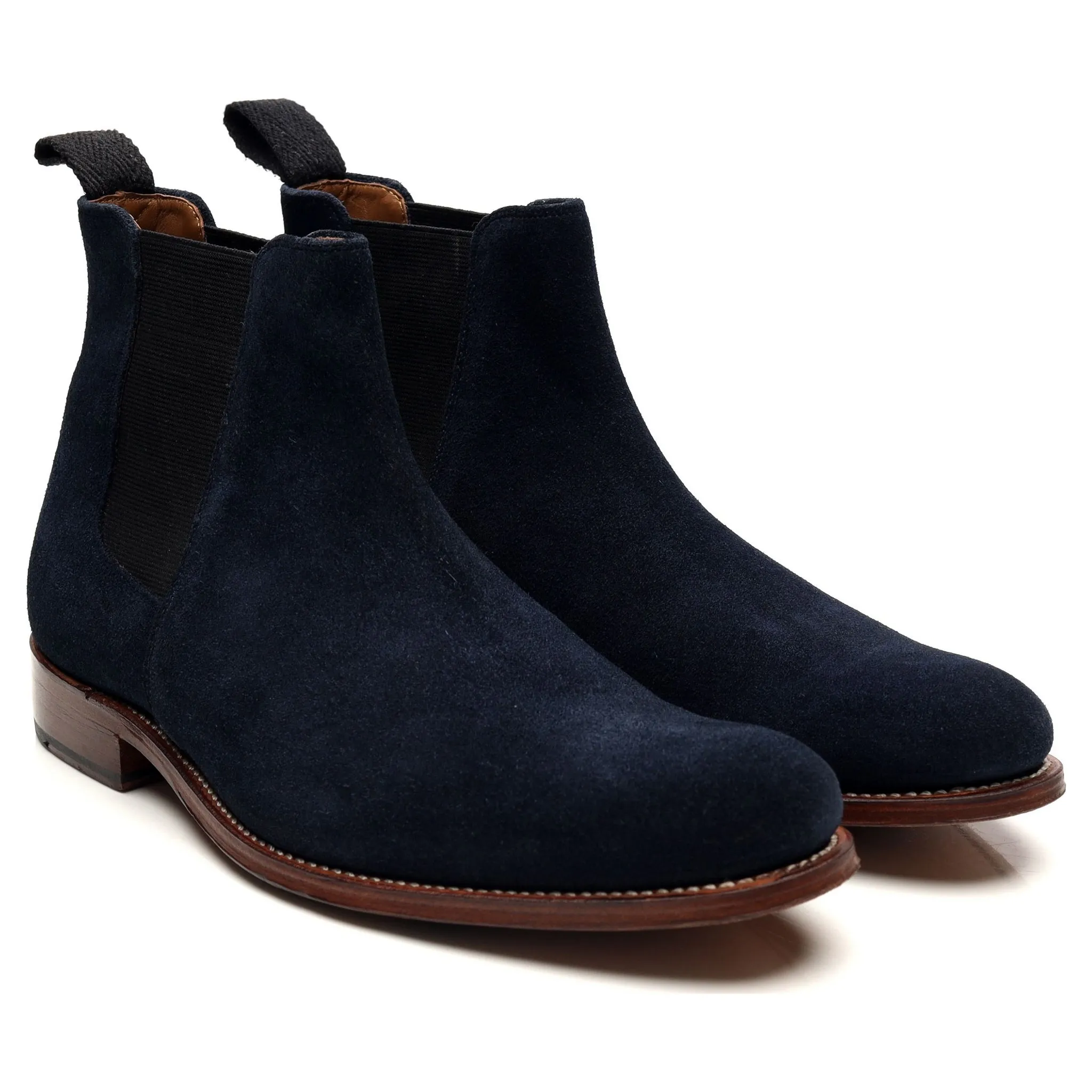 'Declan' Navy Blue Suede Chelsea Boots UK 7 F